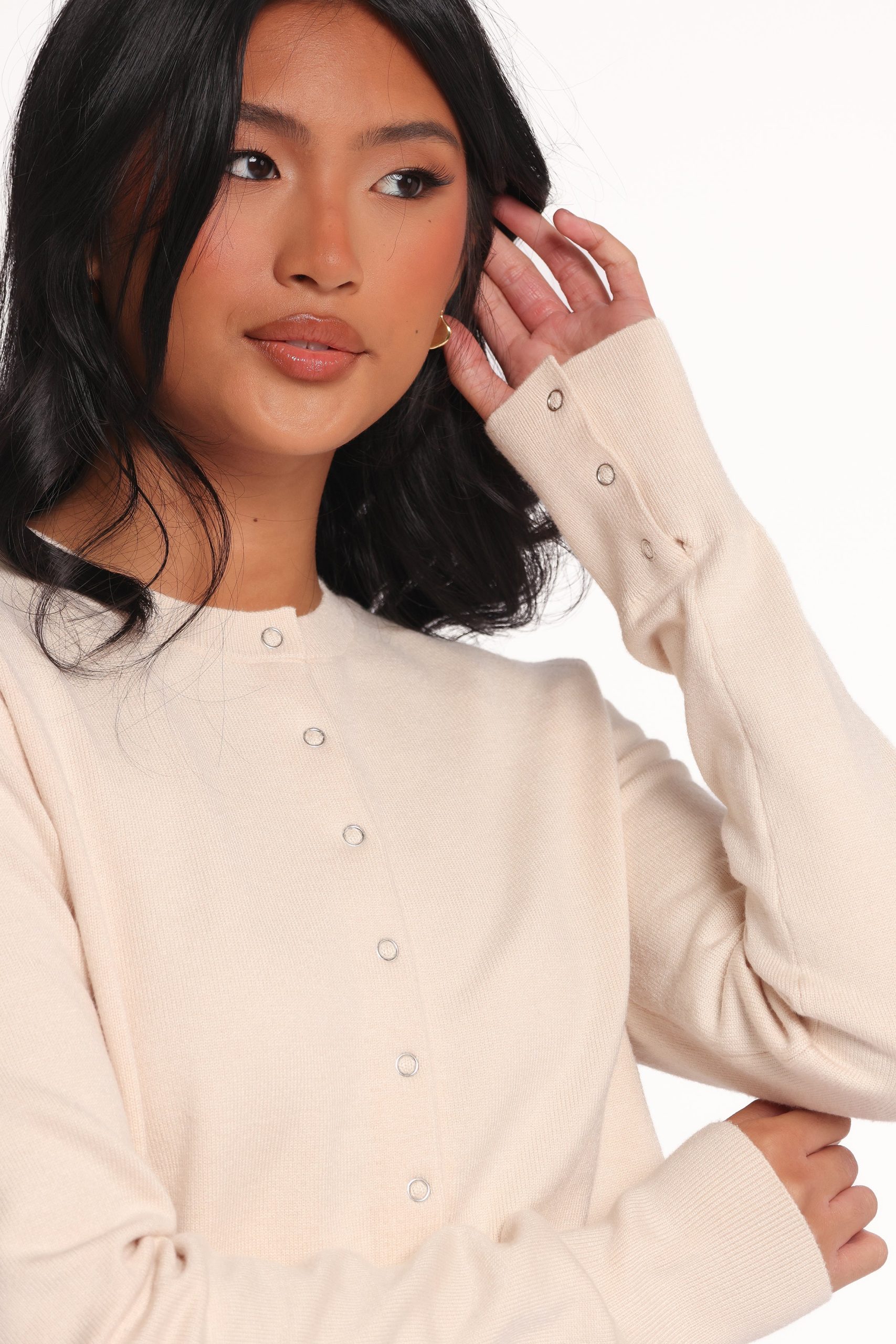 Elita Fitted Cardigan - Cream - Image 6