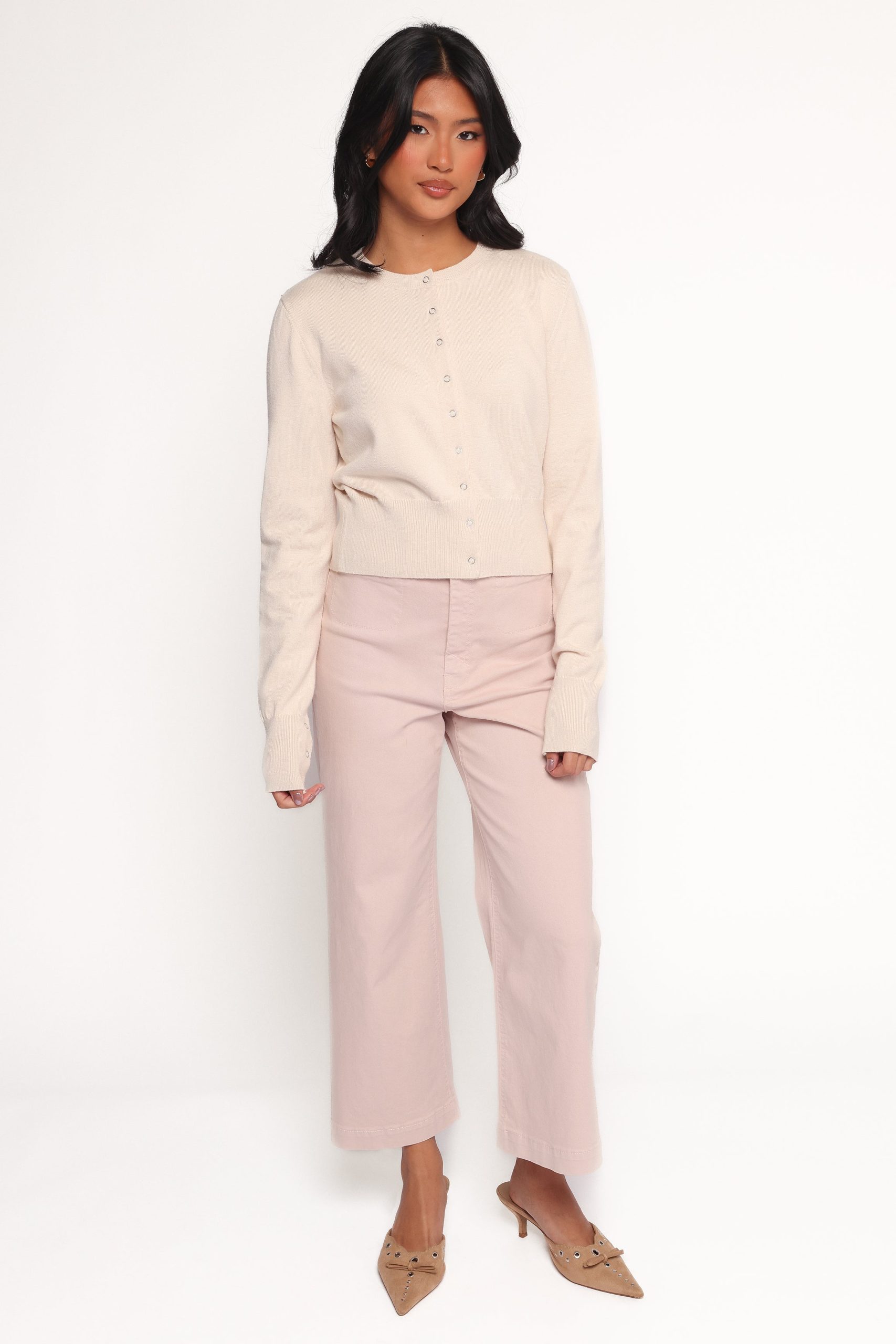 Elita Fitted Cardigan - Cream - Image 5