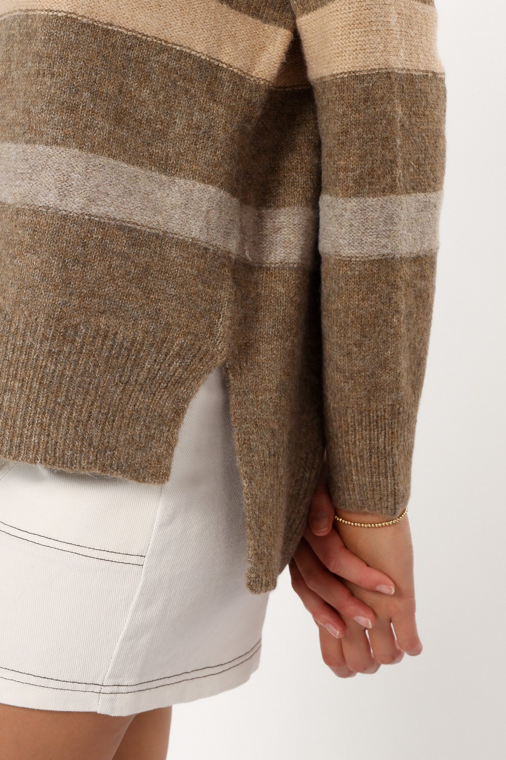 Esther Stripe Knit Sweater - Brown - Image 4