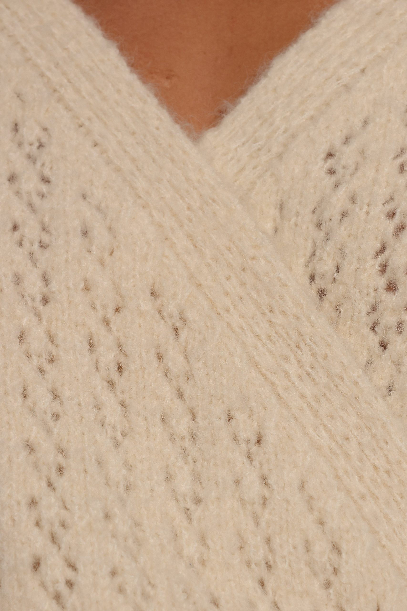 Etta Ballet Wrap Knit Sweater - Cream - Image 9