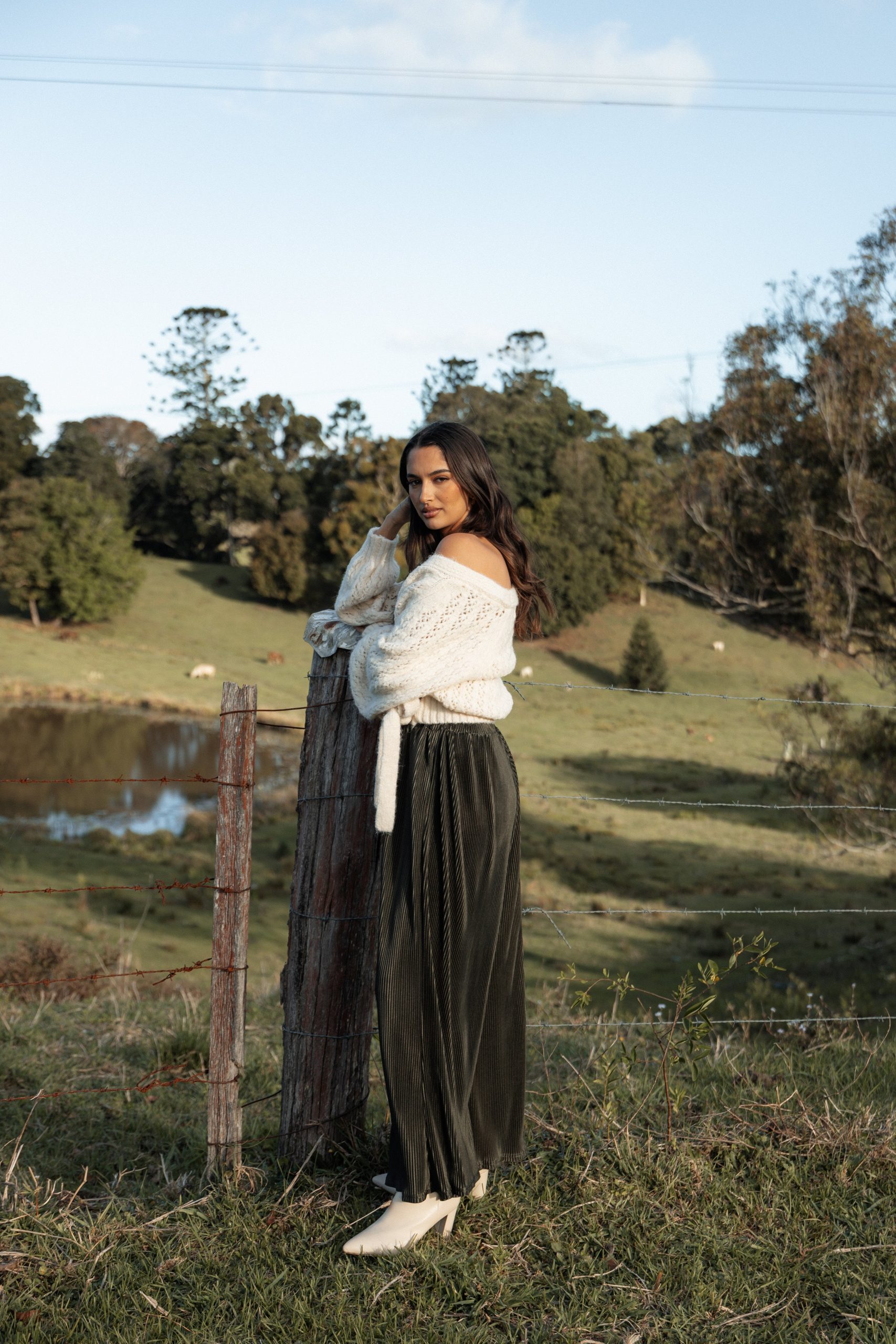 Etta Ballet Wrap Knit Sweater - Cream - Image 2