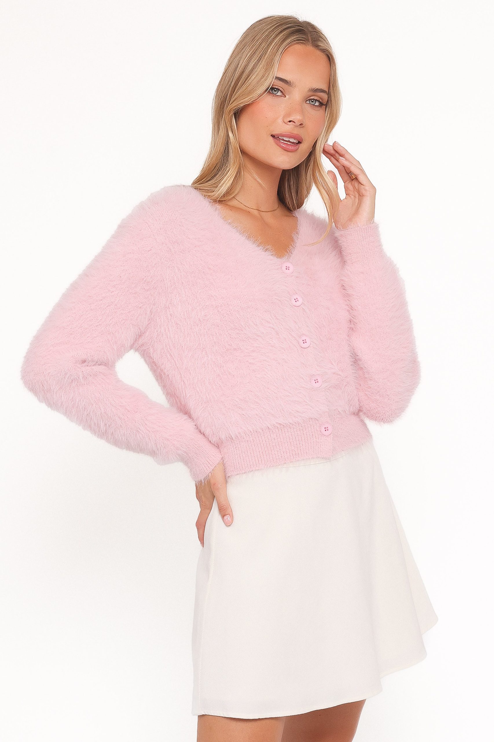 Evelin Cropped Cardigan - Pink - Image 3