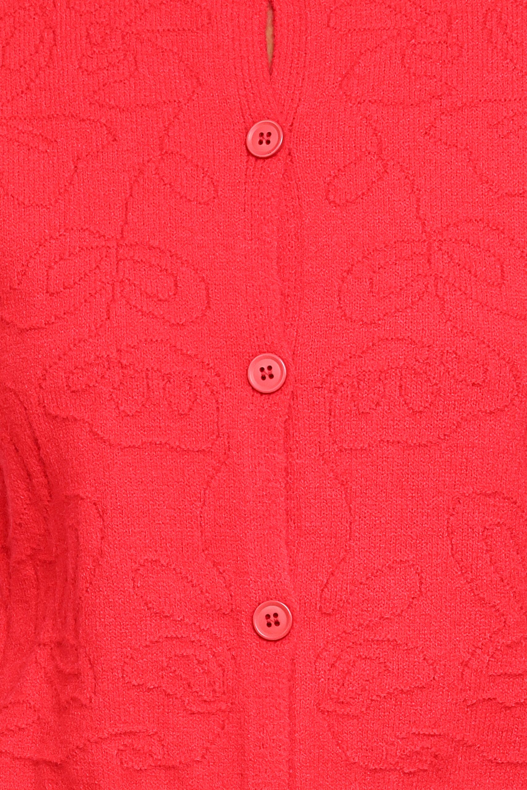 Fauna Tonal Floral Cardigan - Red - Image 7