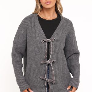 Hammond Tie Up Cardigan - Grey