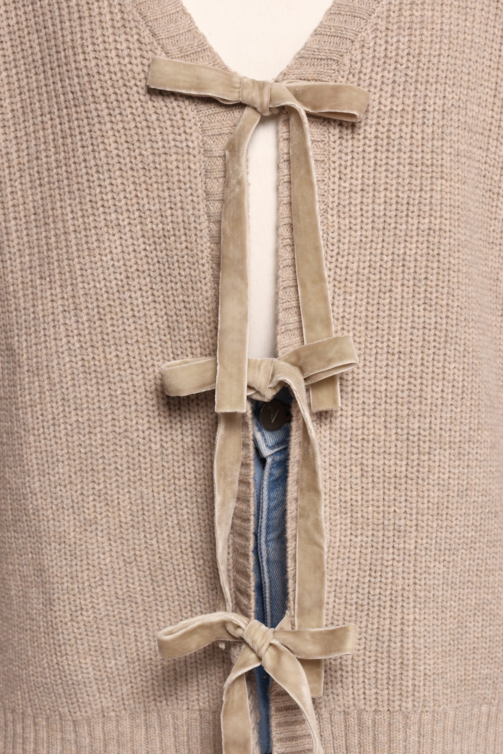 Hammond Tie Up Cardigan - Taupe - Image 8