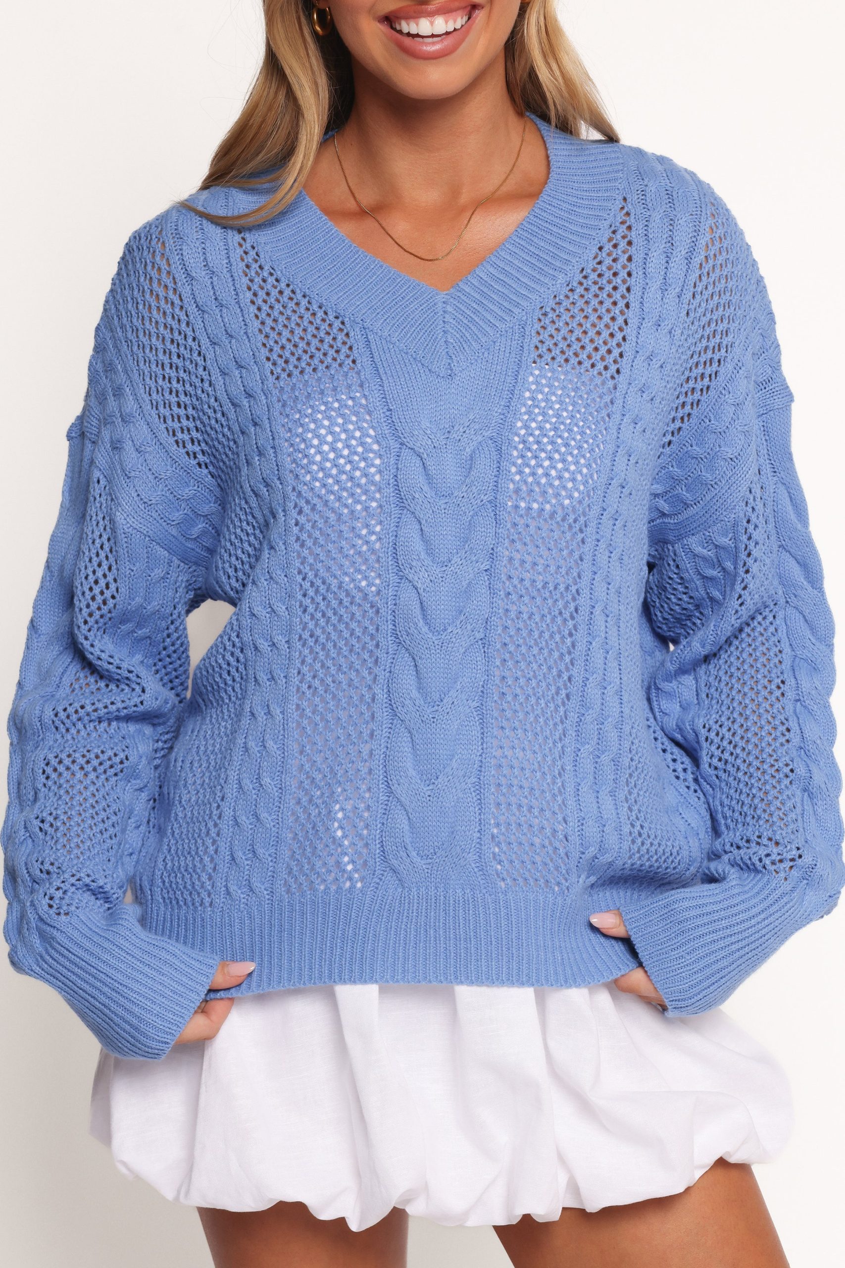 Janie Knit Sweater - Blue - Image 7
