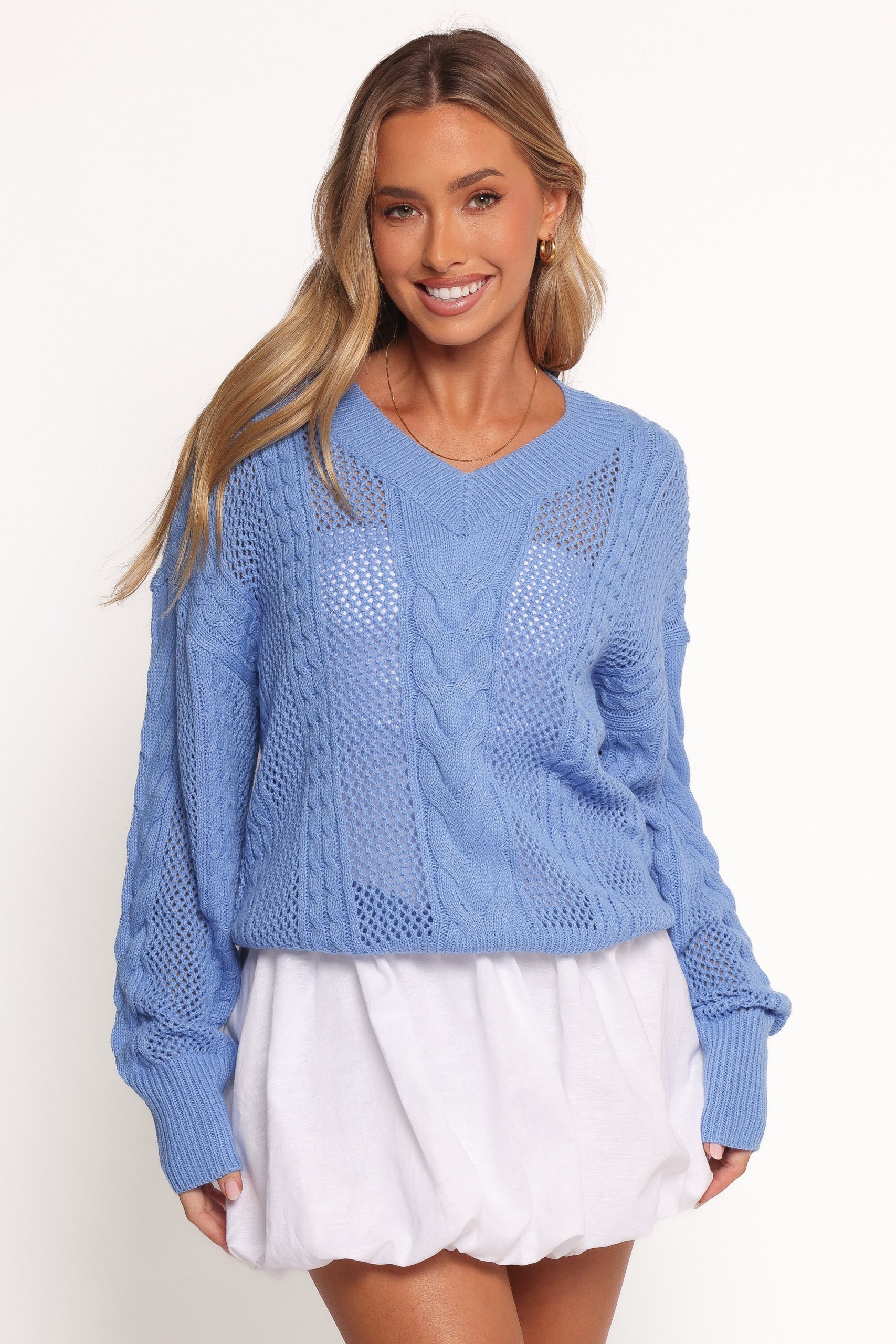 Janie Knit Sweater - Blue - Image 3