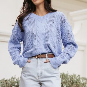 Janie Knit Sweater - Blue