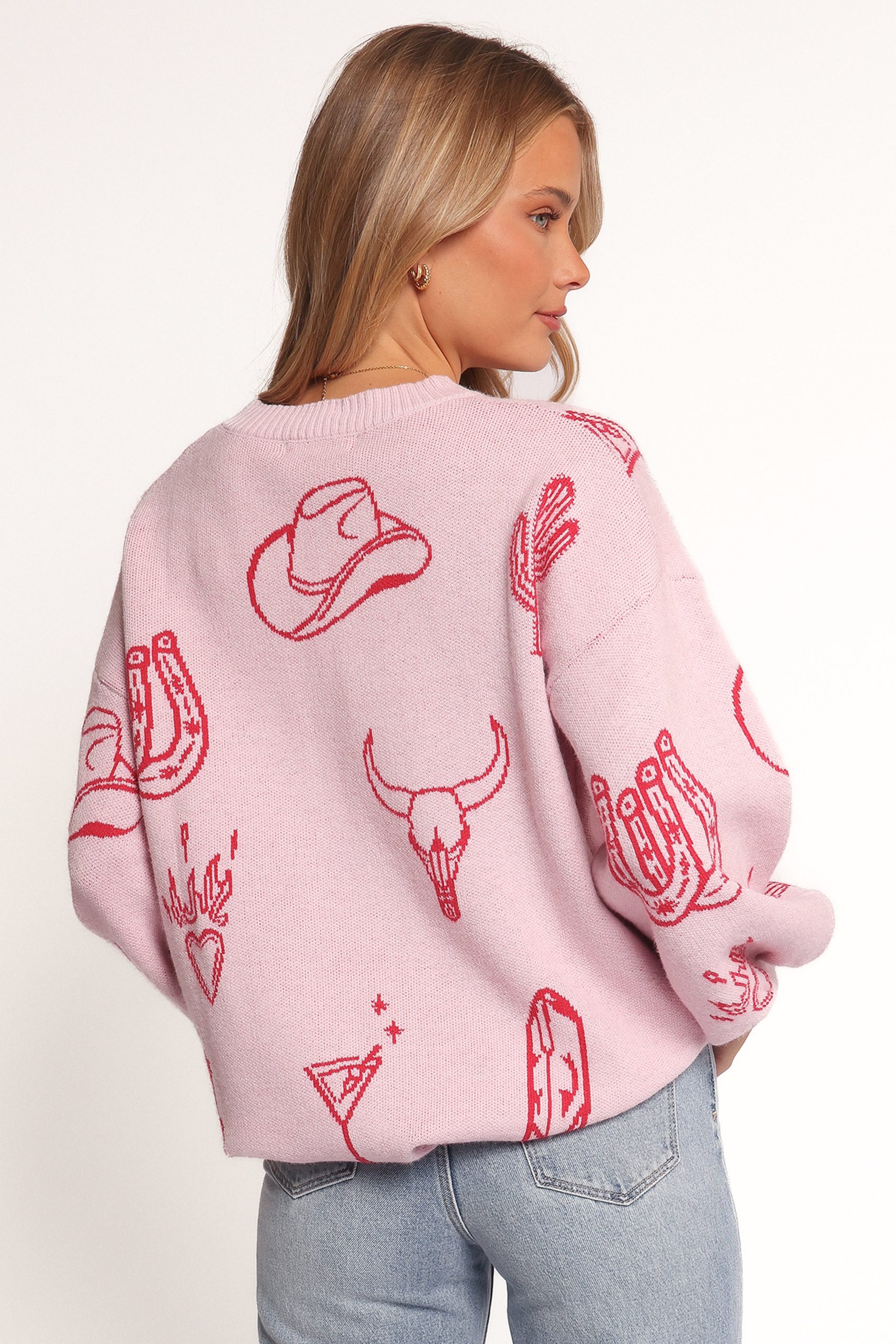 Jax Western Knit Sweater - Pink - Image 4