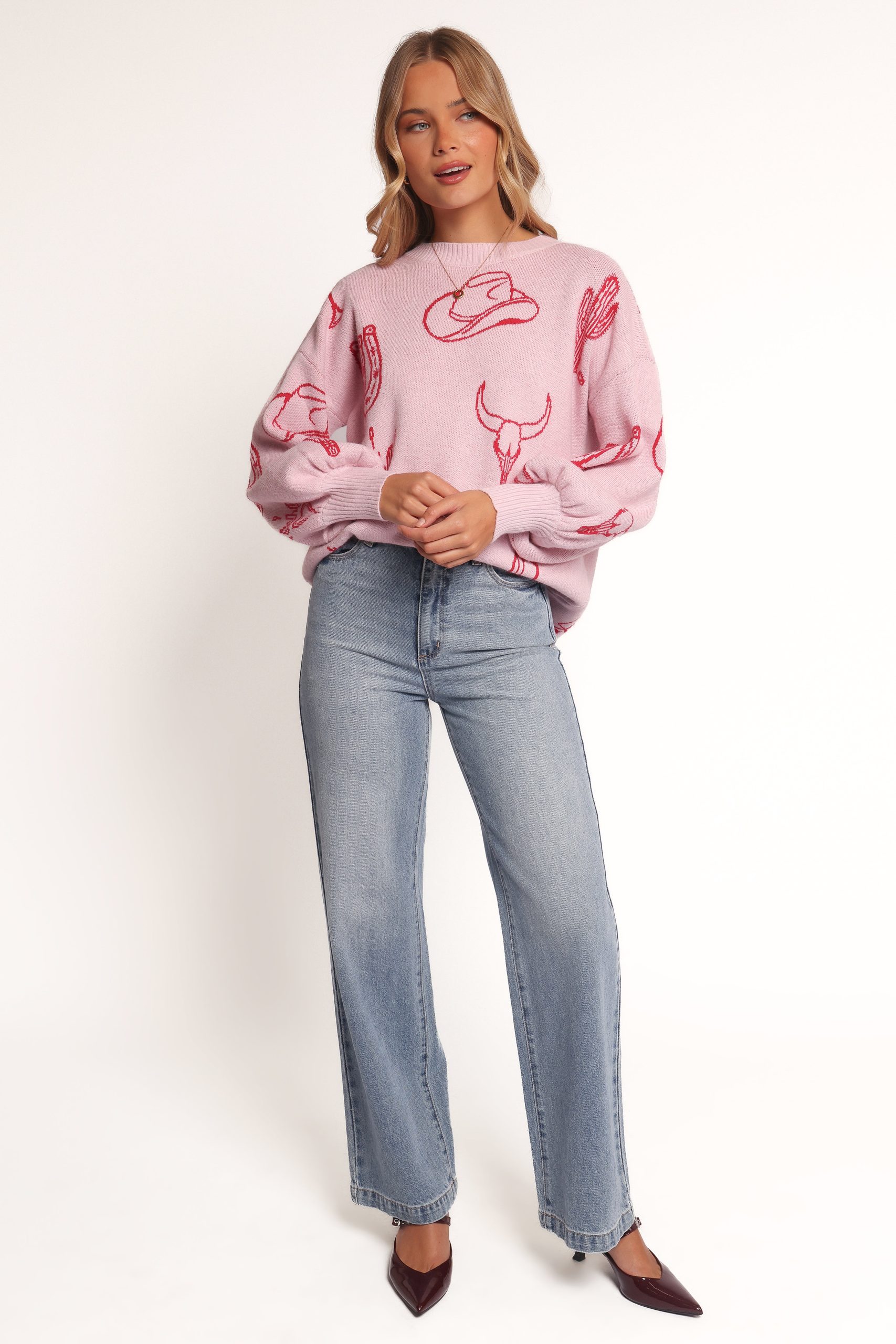 Jax Western Knit Sweater - Pink - Image 5
