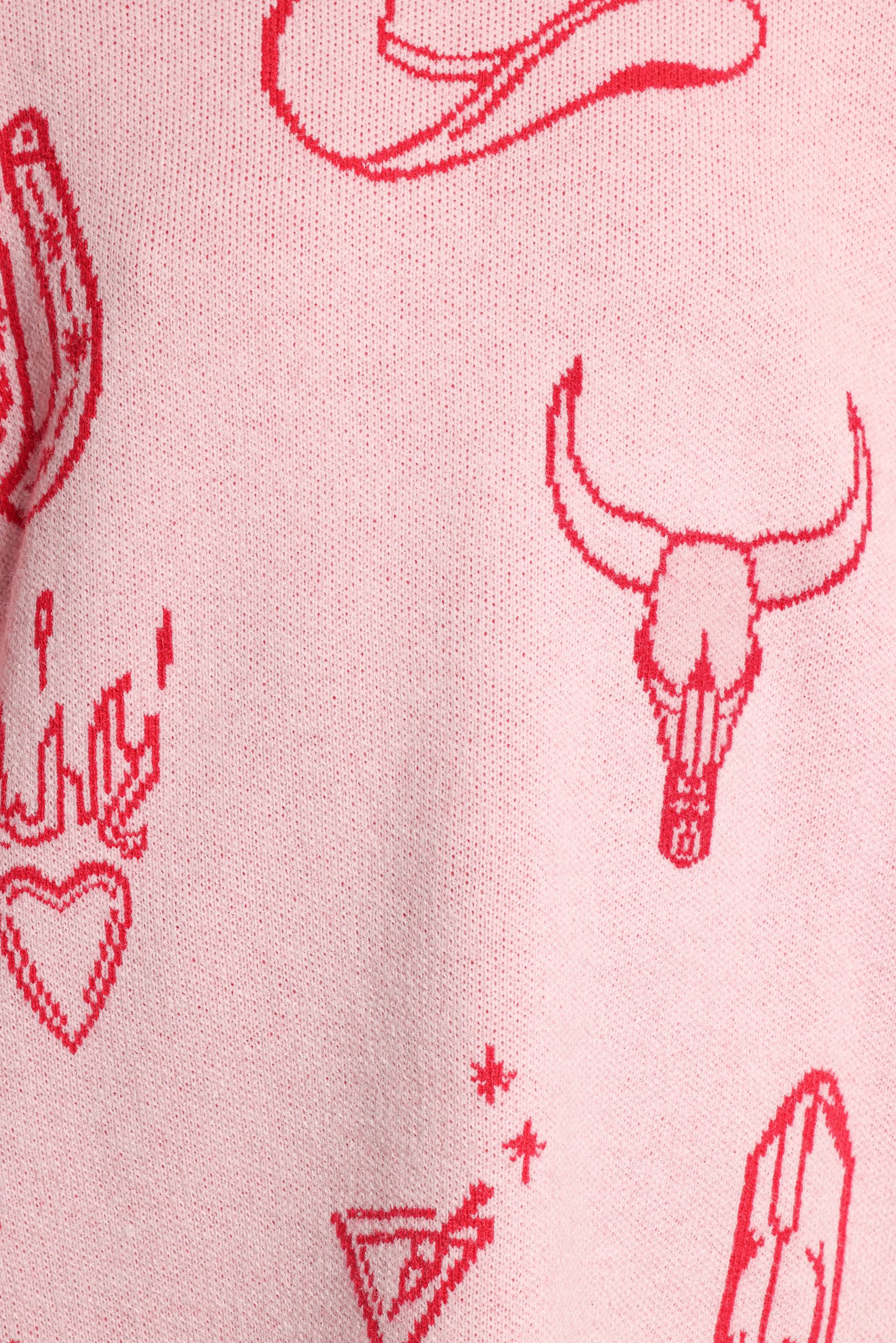 Jax Western Knit Sweater - Pink - Image 7