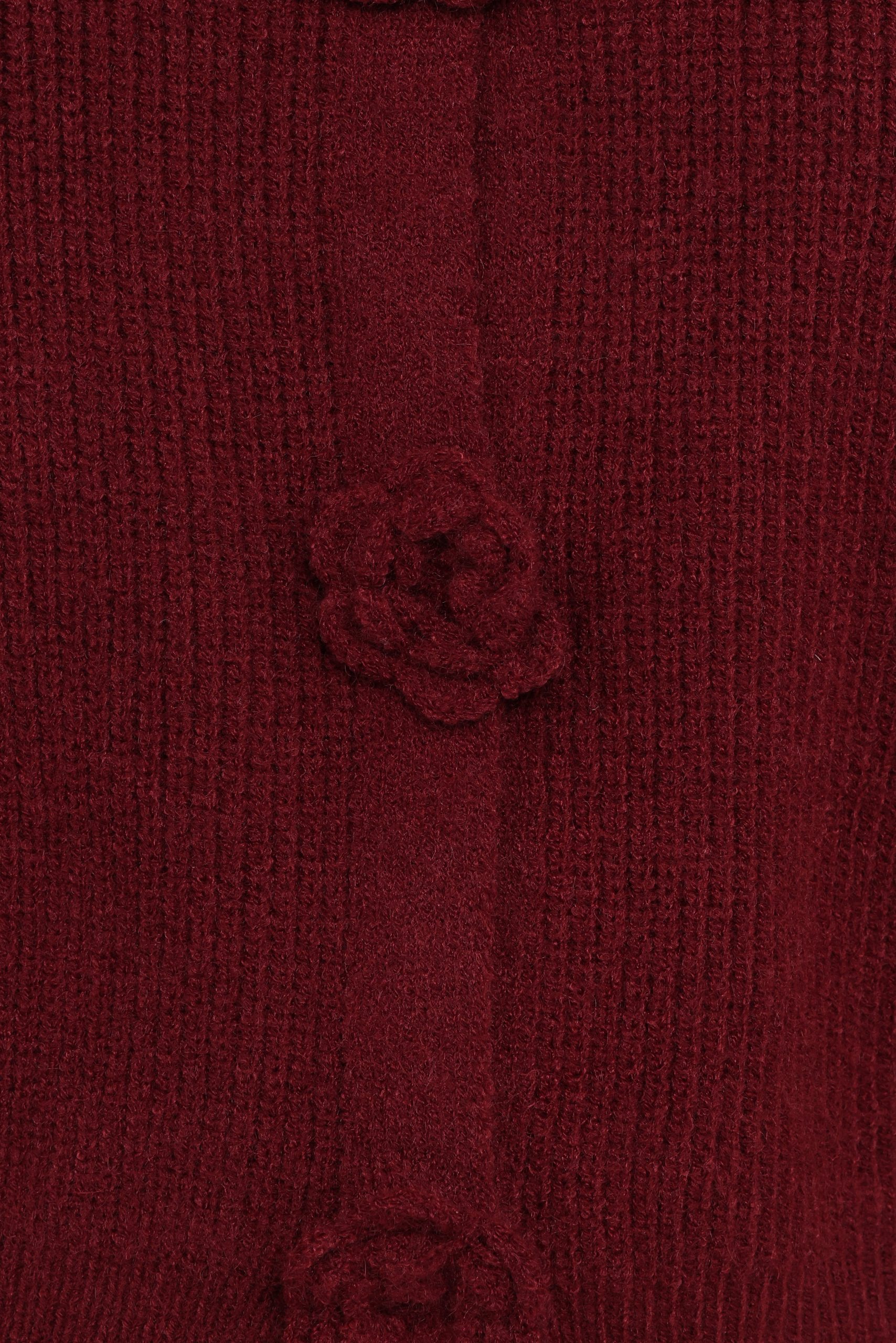 Jones Rosette Cardigan - Burgundy - Image 6