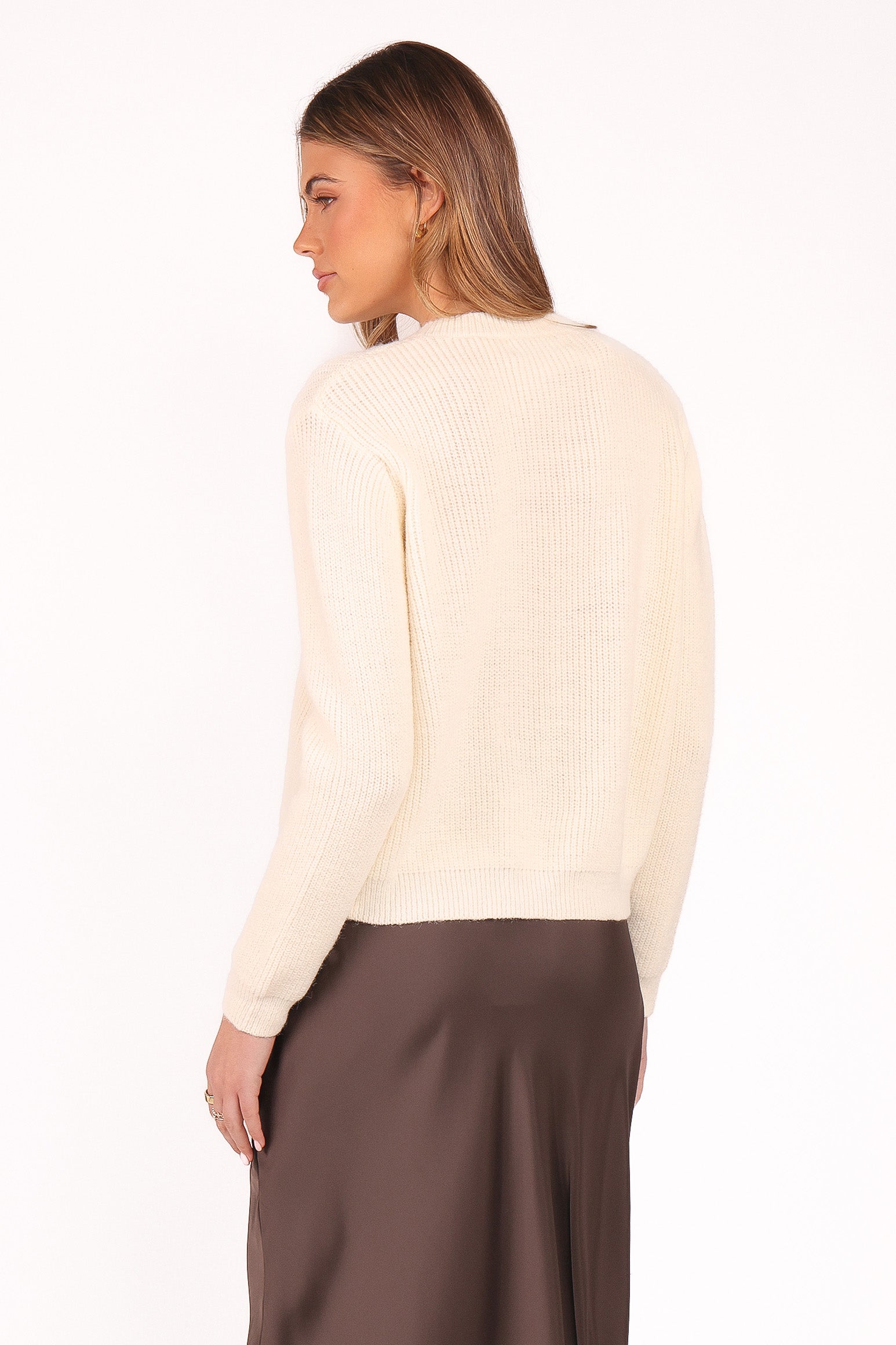 Jones Rosette Cardigan - Cream - Image 5