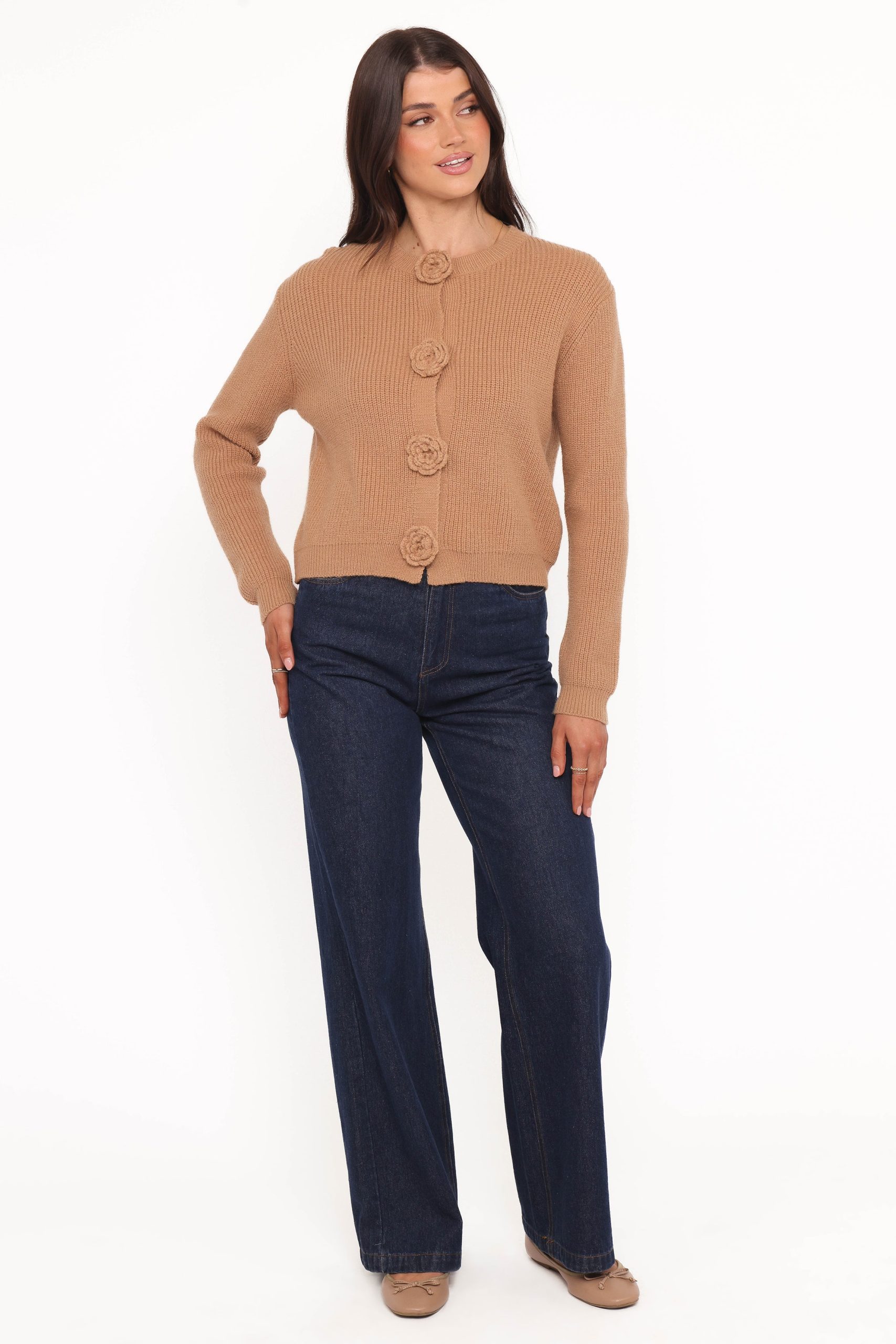Jones Rosette Cardigan - Mocha - Image 5