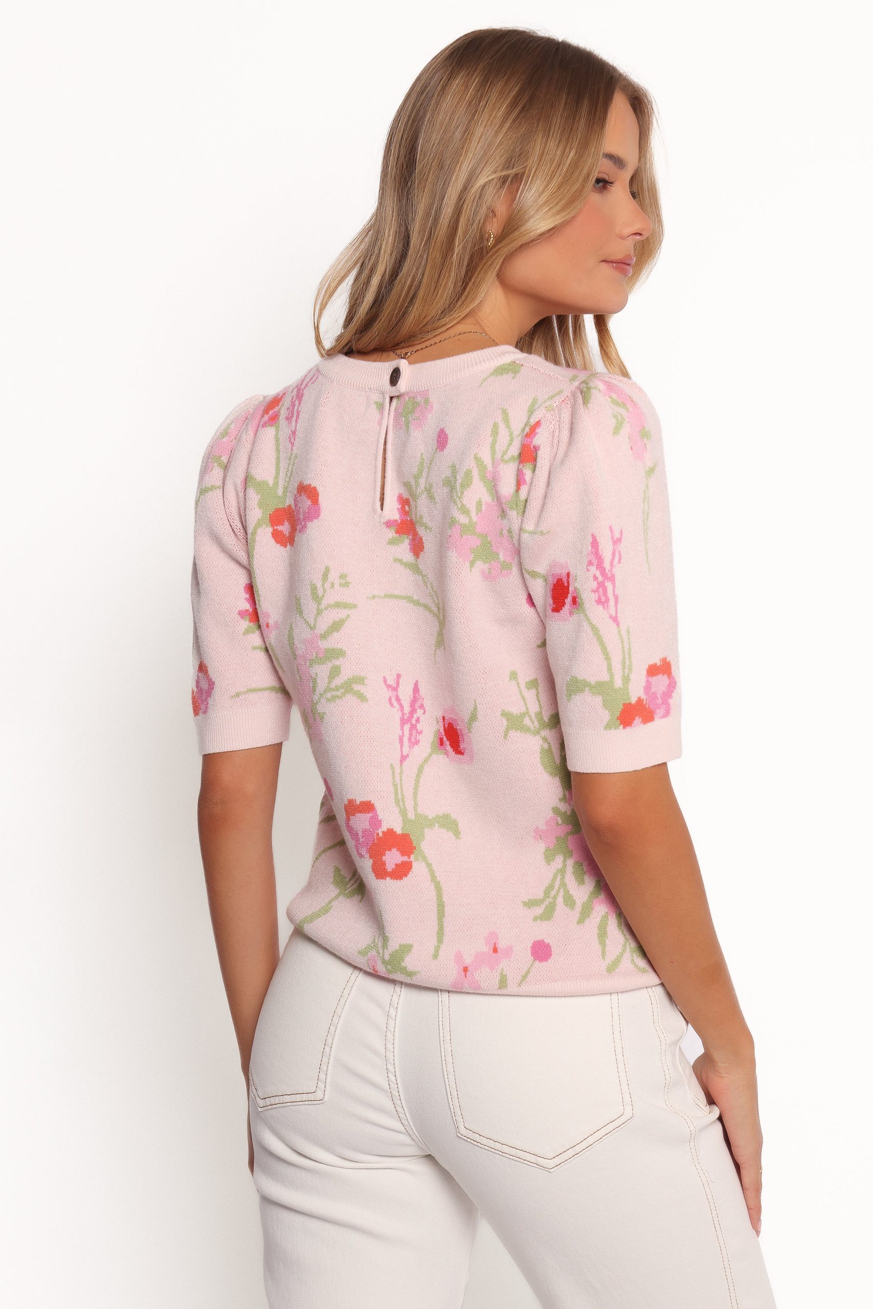 Keegan Flower Knit Sweater - Pink - Image 4