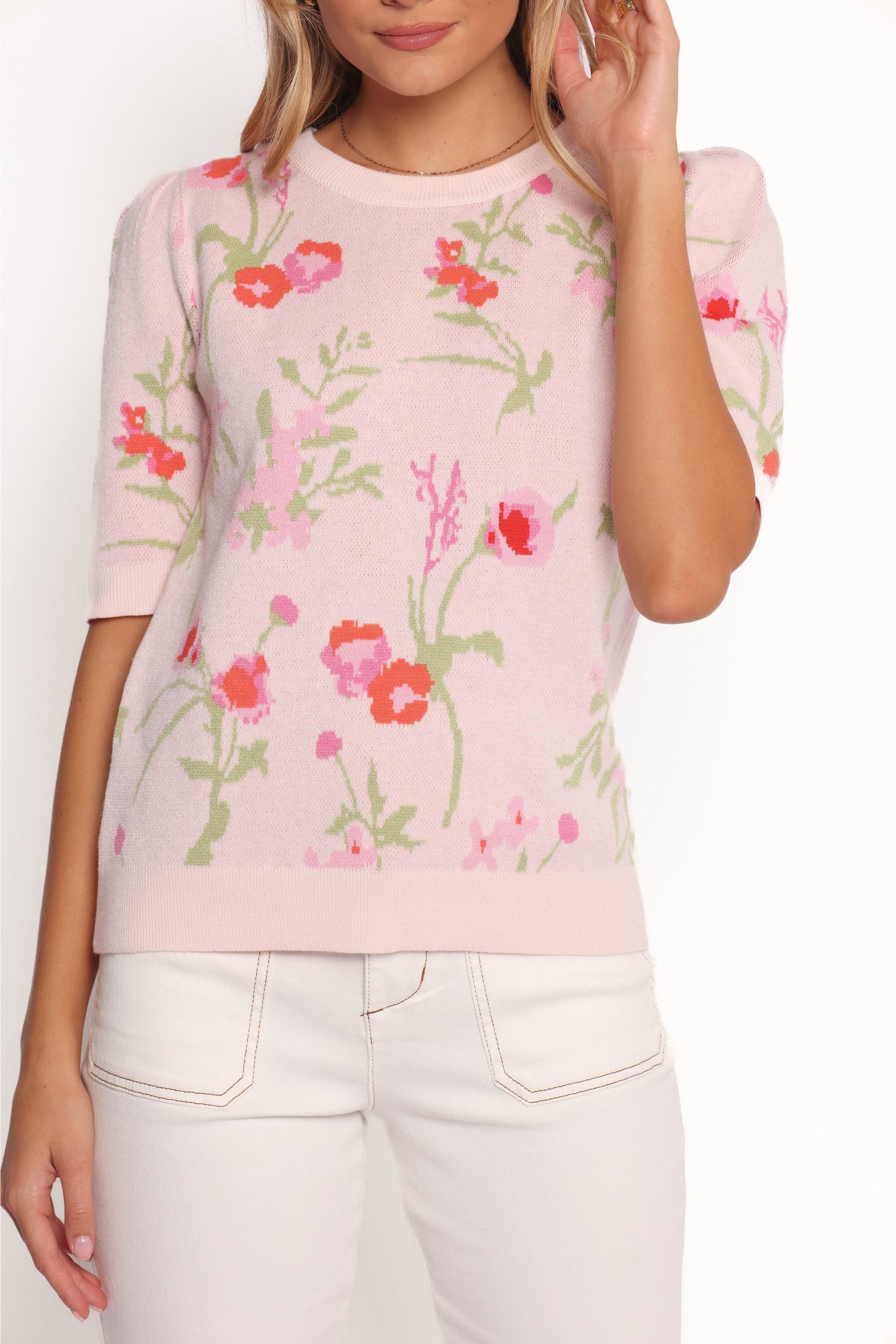 Keegan Flower Knit Sweater - Pink - Image 6