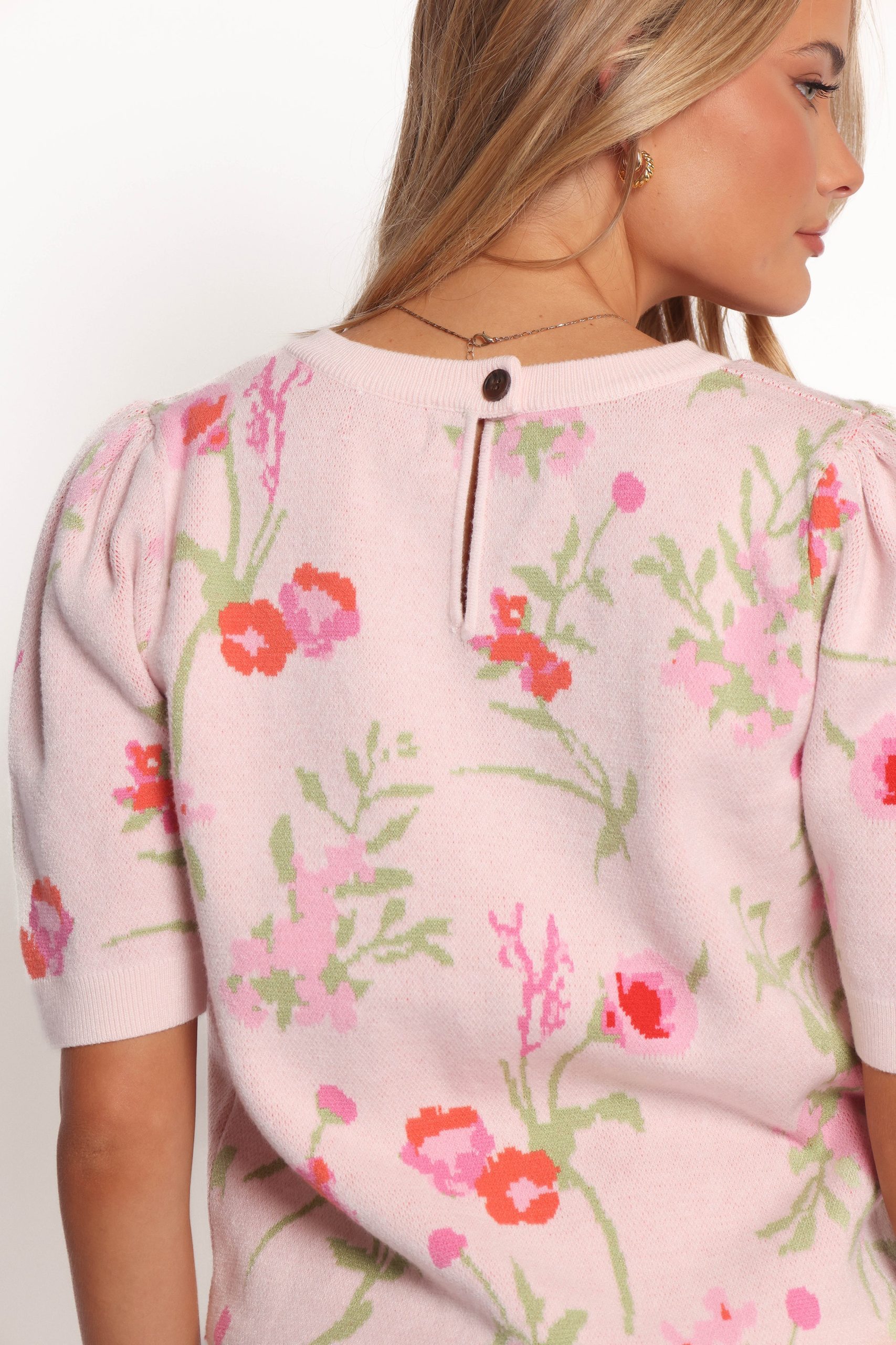 Keegan Flower Knit Sweater - Pink - Image 5
