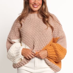 Koda Pattern Knit Sweater - Beige Multi
