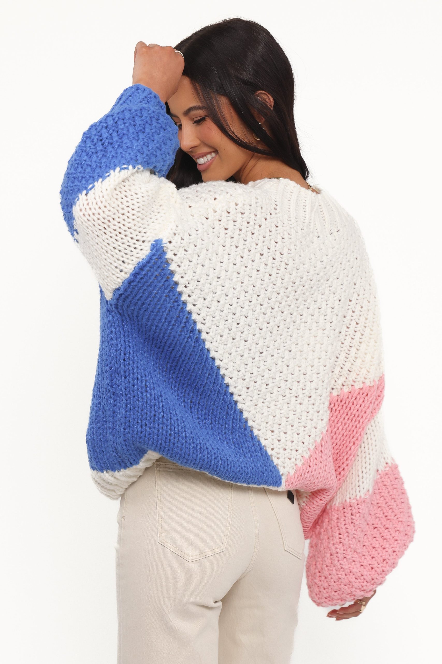 Koda Pattern Knit Sweater - White Multi - Image 3