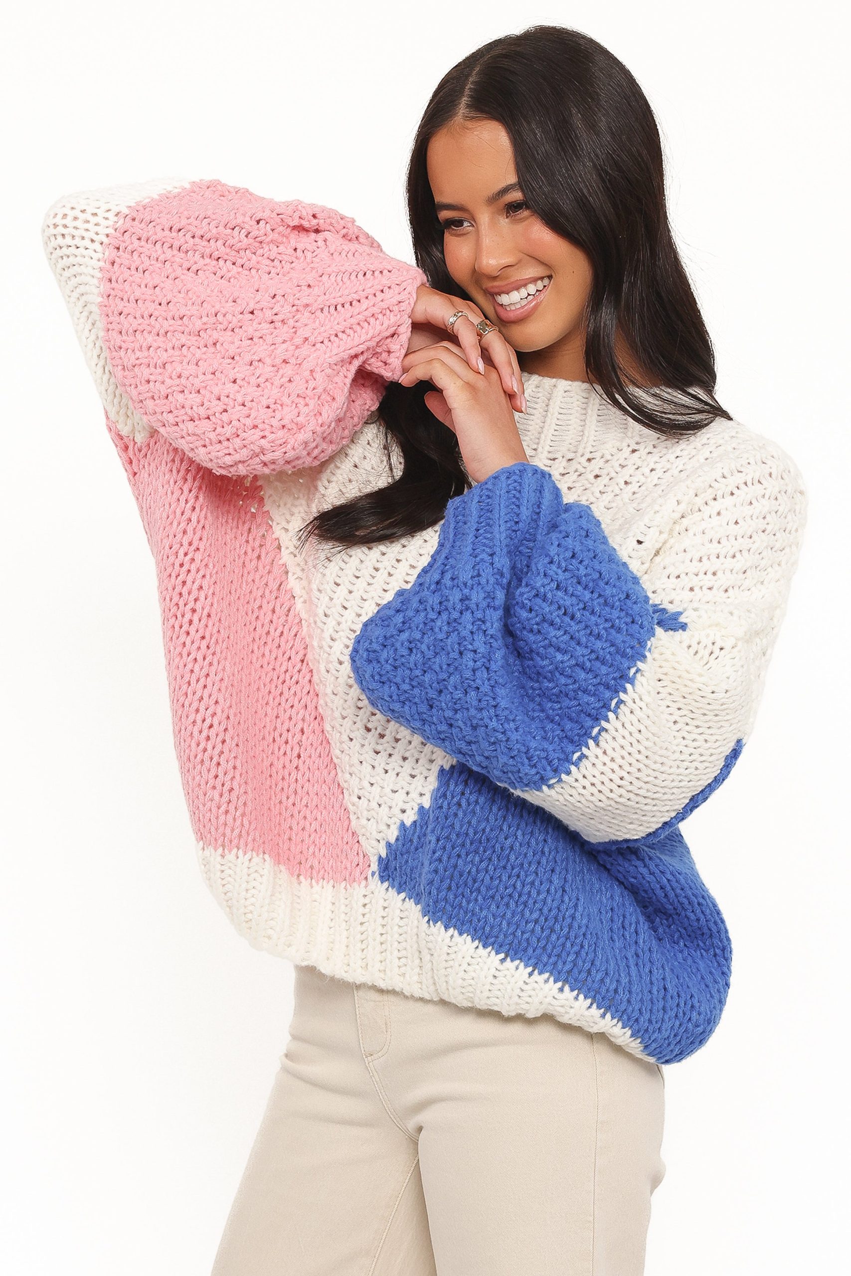 Koda Pattern Knit Sweater - White Multi - Image 4