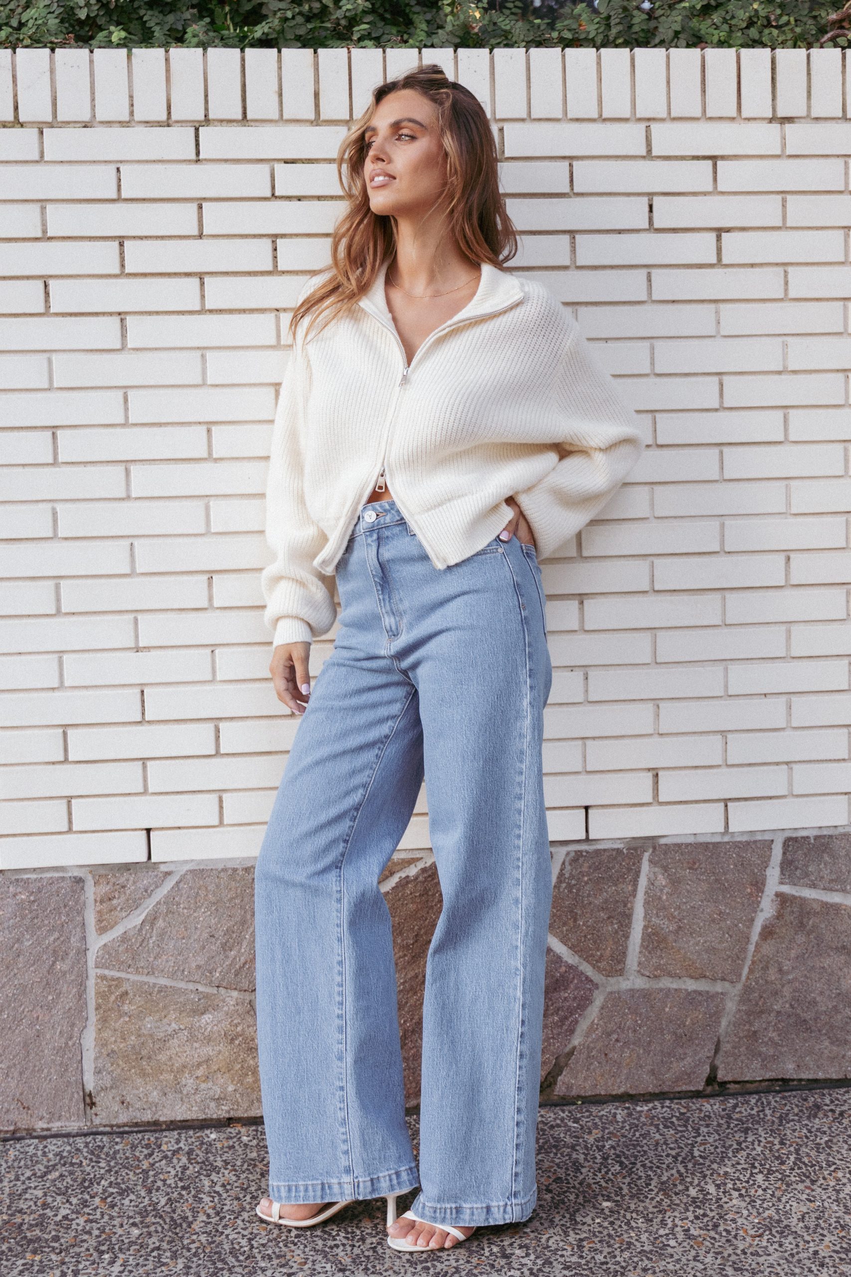 Kourtney Zip Cardigan - Cream - Image 9
