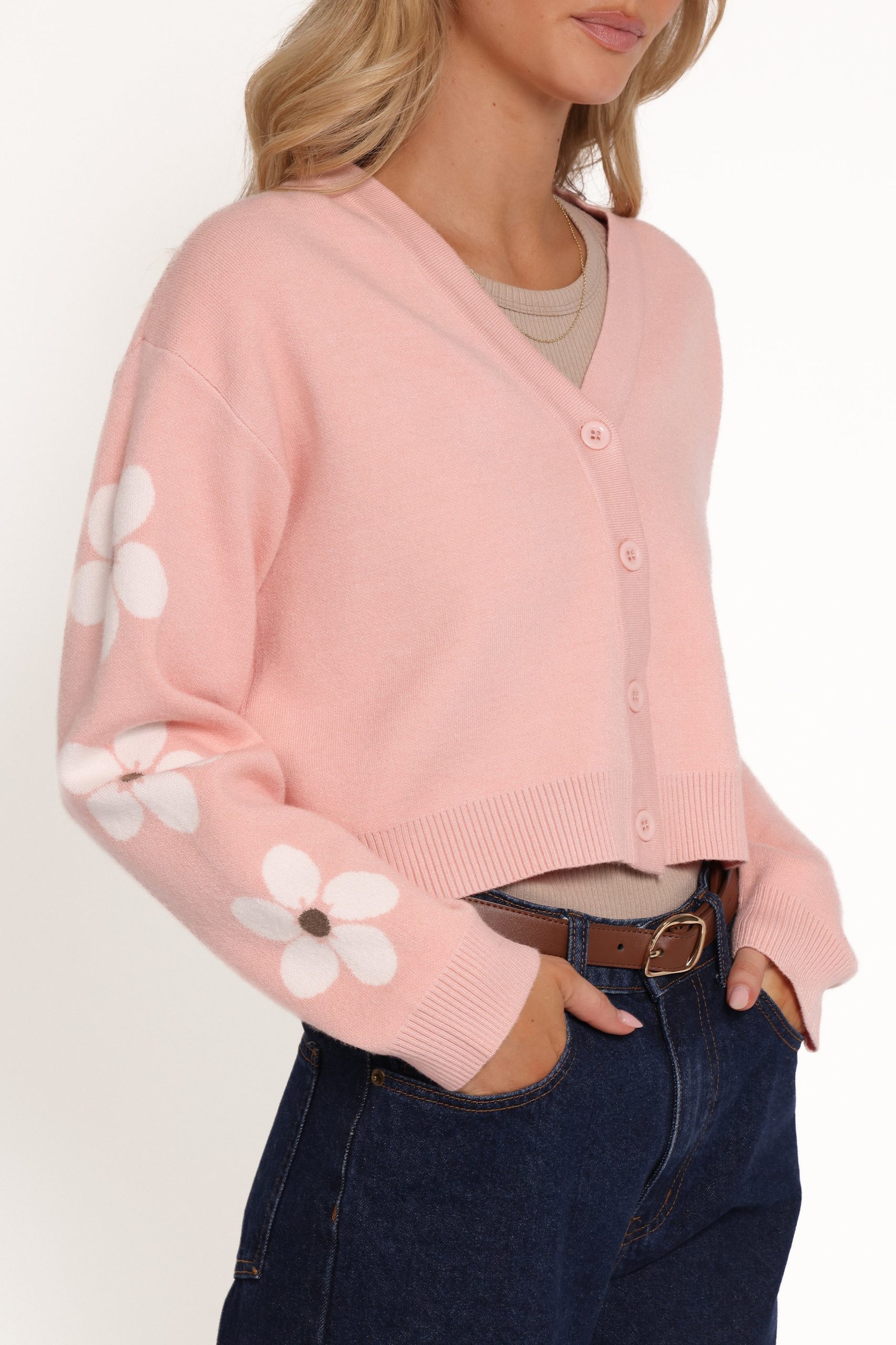 Lantana Flower Sleeve Cardigan - Pink - Image 2