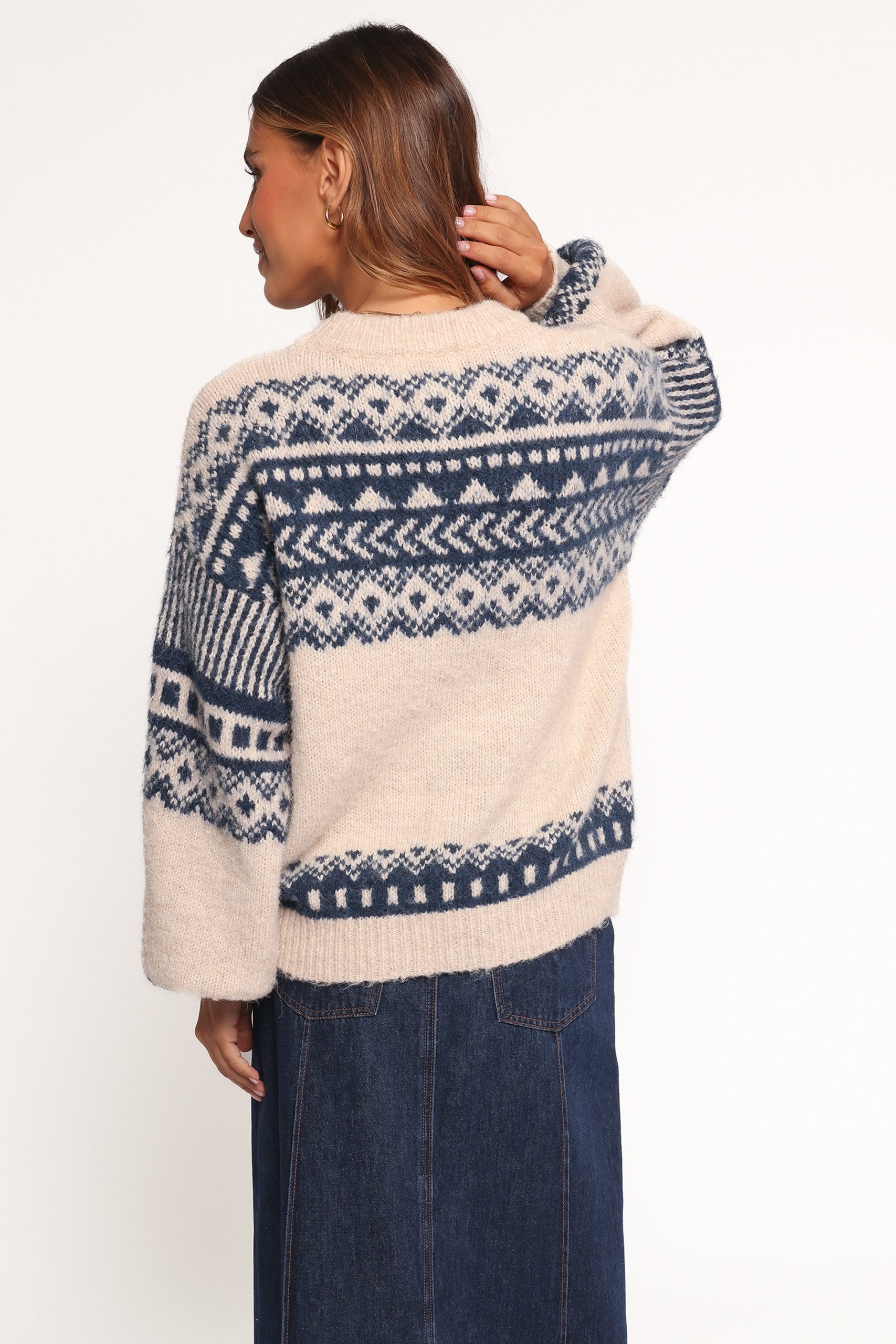 Lincoln Fair Isle Knit Sweater - Navy - Image 4