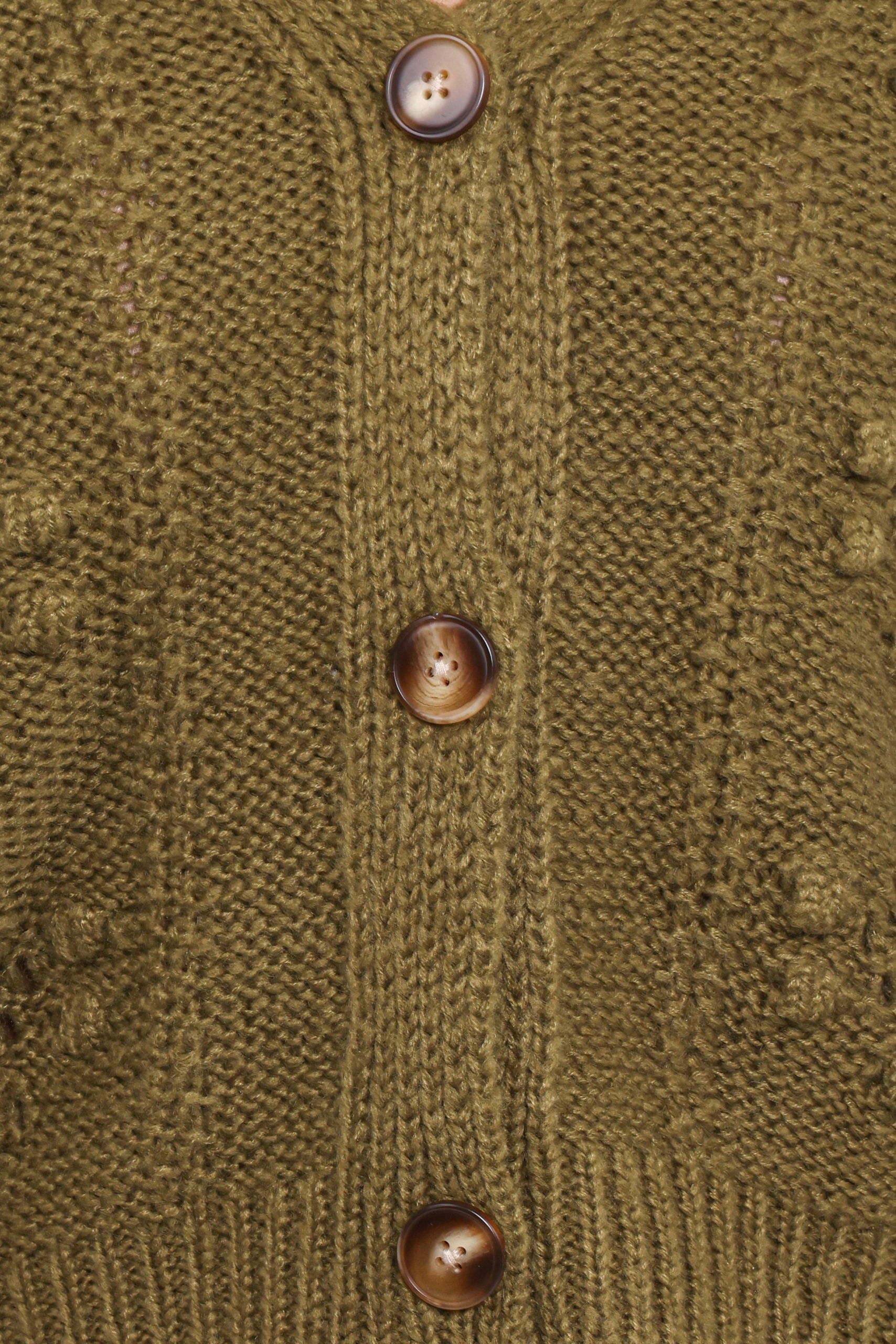 Melody Textured Button Up Cardigan - Olive - Image 6