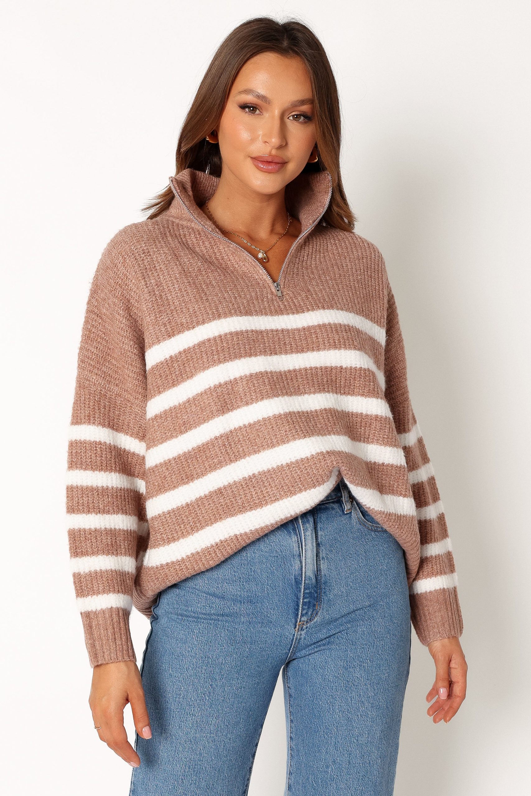 Miranda Knit Sweater - Taupe - Image 6