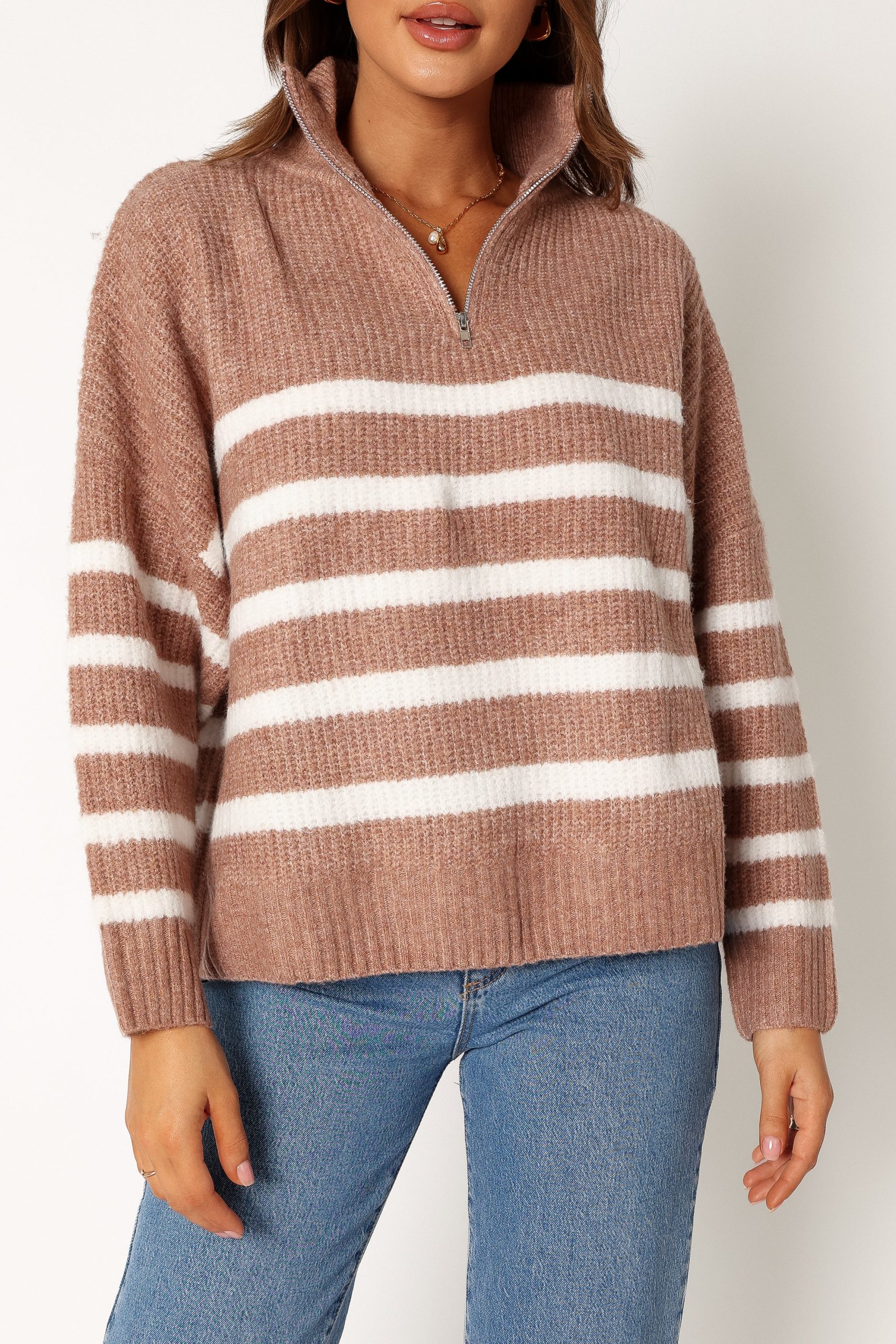 Miranda Knit Sweater - Taupe - Image 9