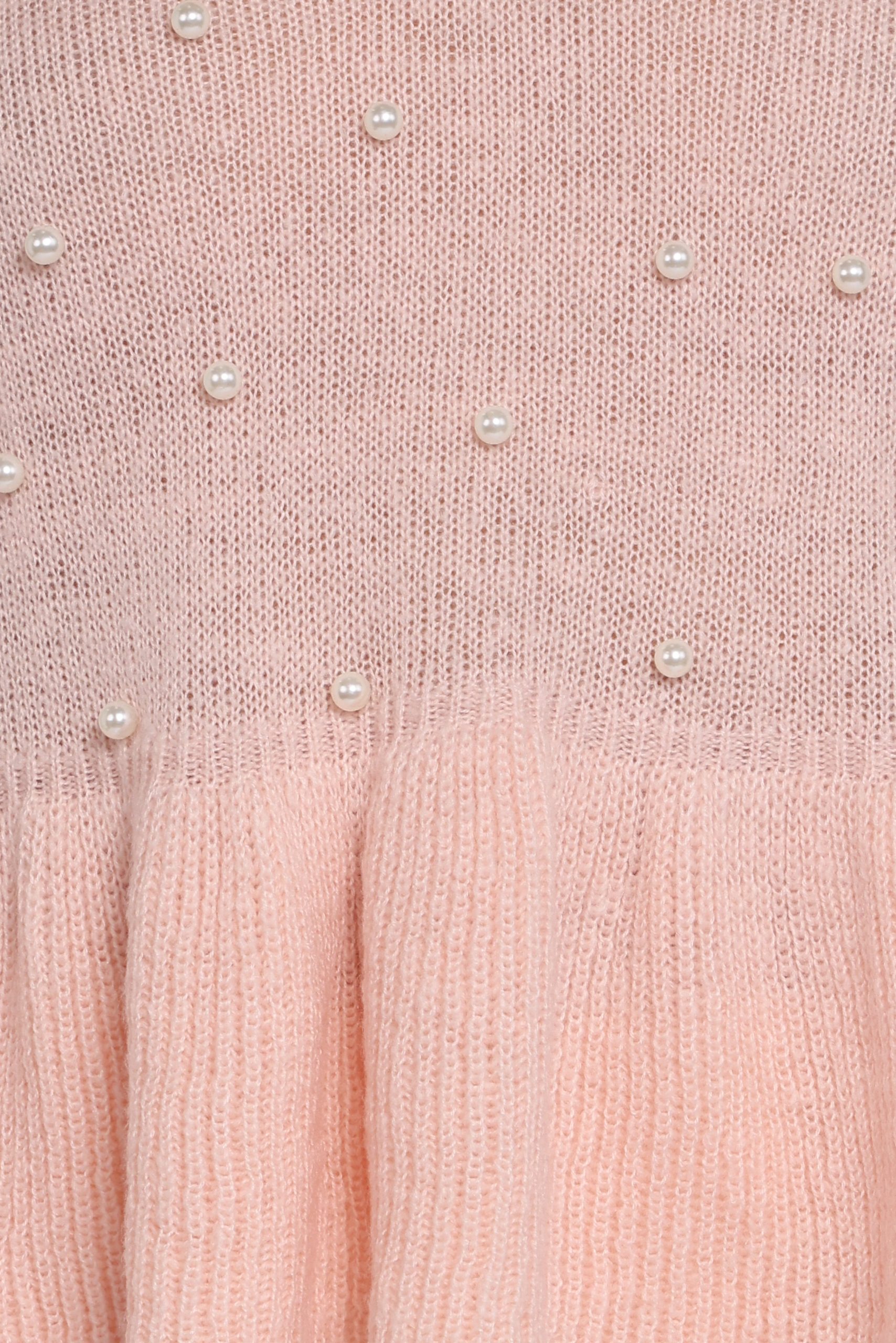 Molly Pearl Peplum Knit Sweater - Light Pink - Image 6