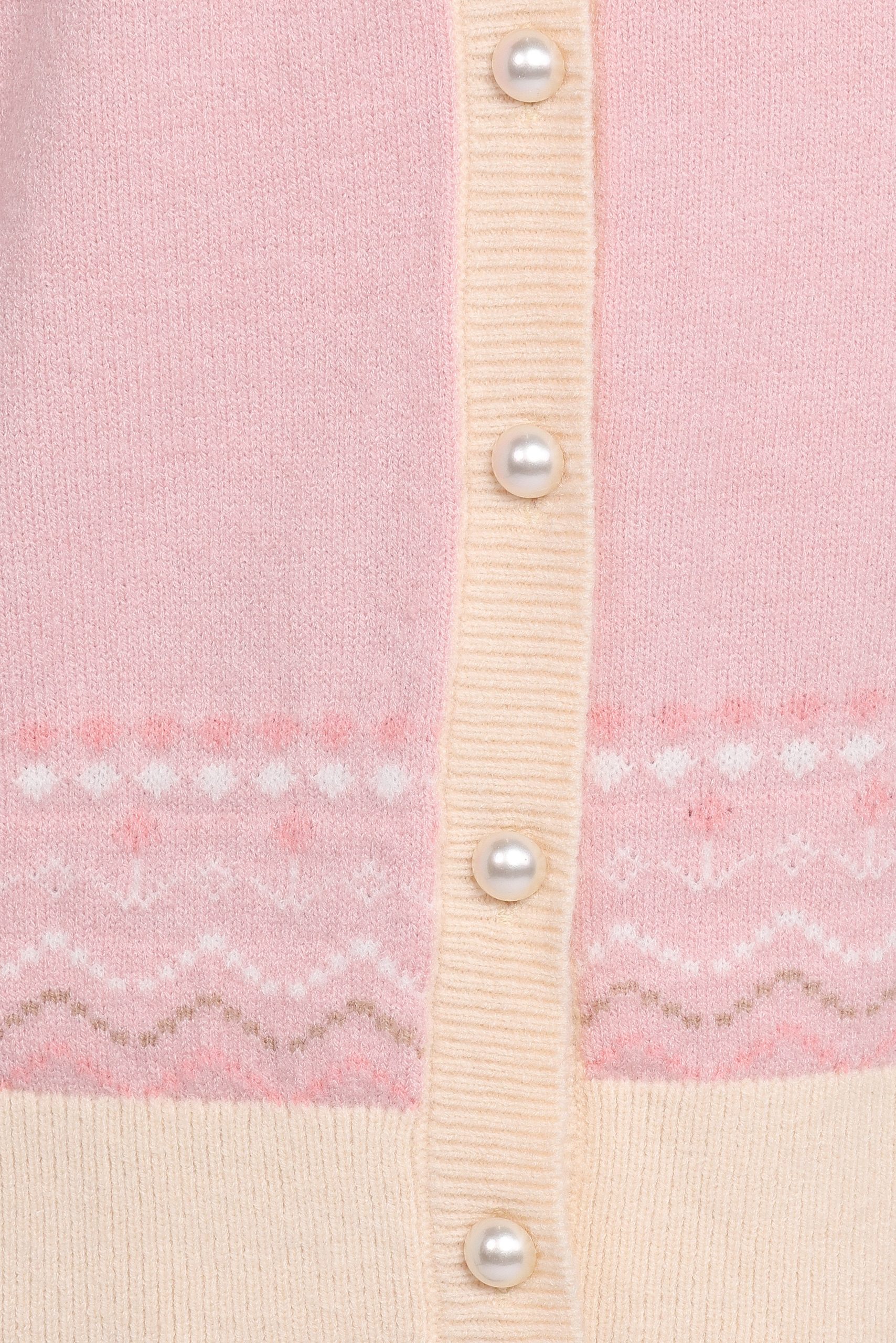 Poppi Fairisle Cardigan - Pink - Image 6
