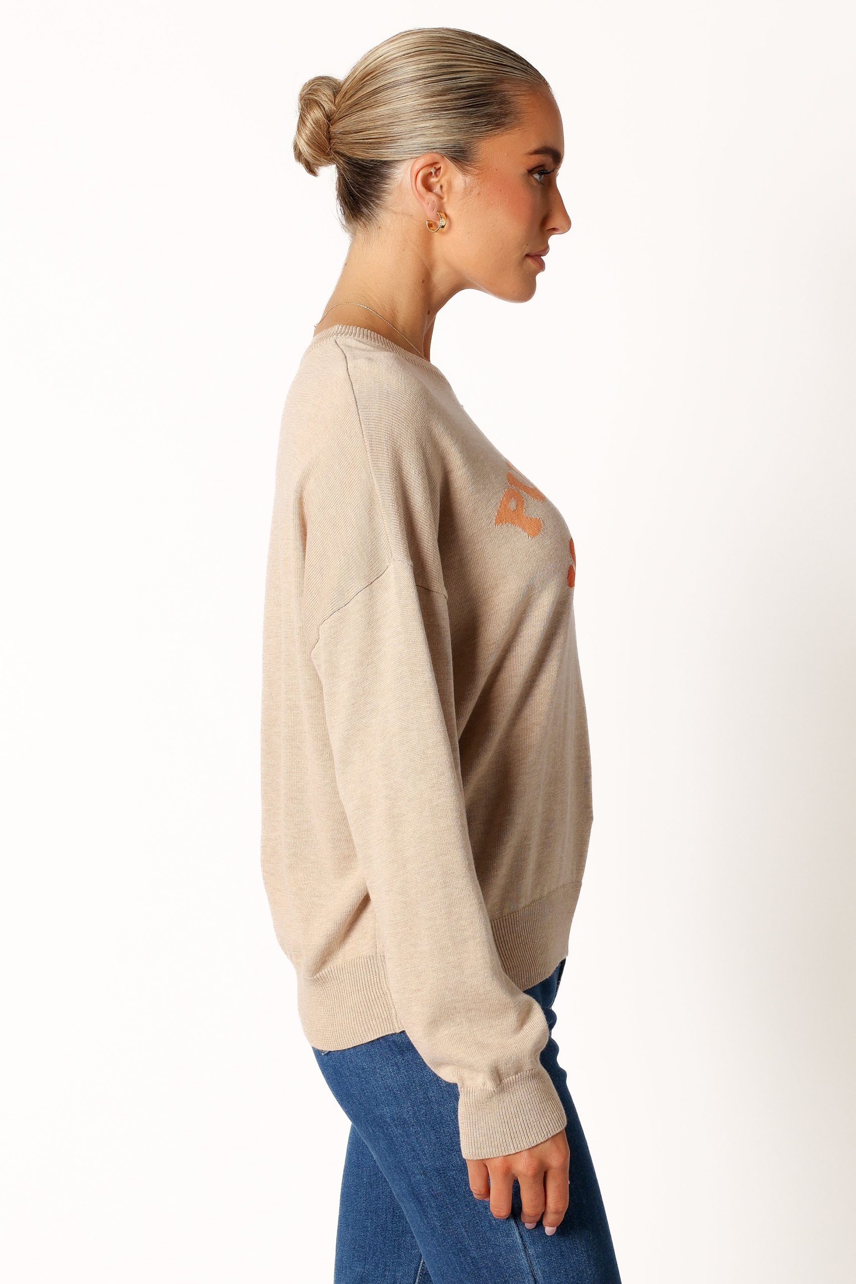 Pumpkin Spice Knit Sweater - Oatmeal - Image 6