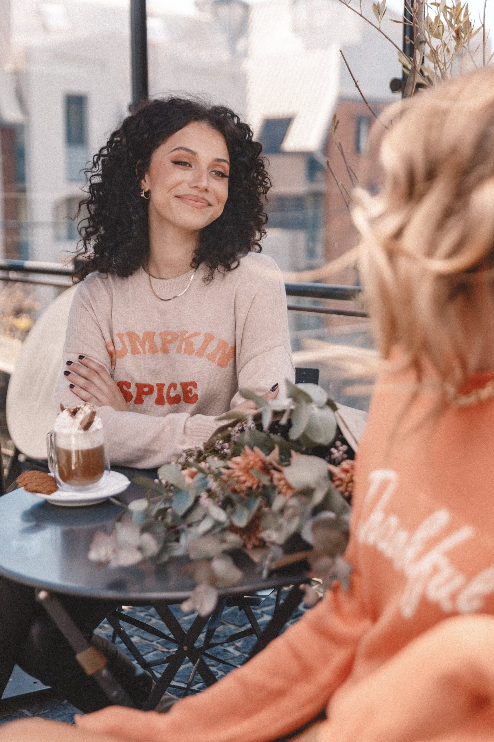 Pumpkin Spice Knit Sweater - Oatmeal - Image 2