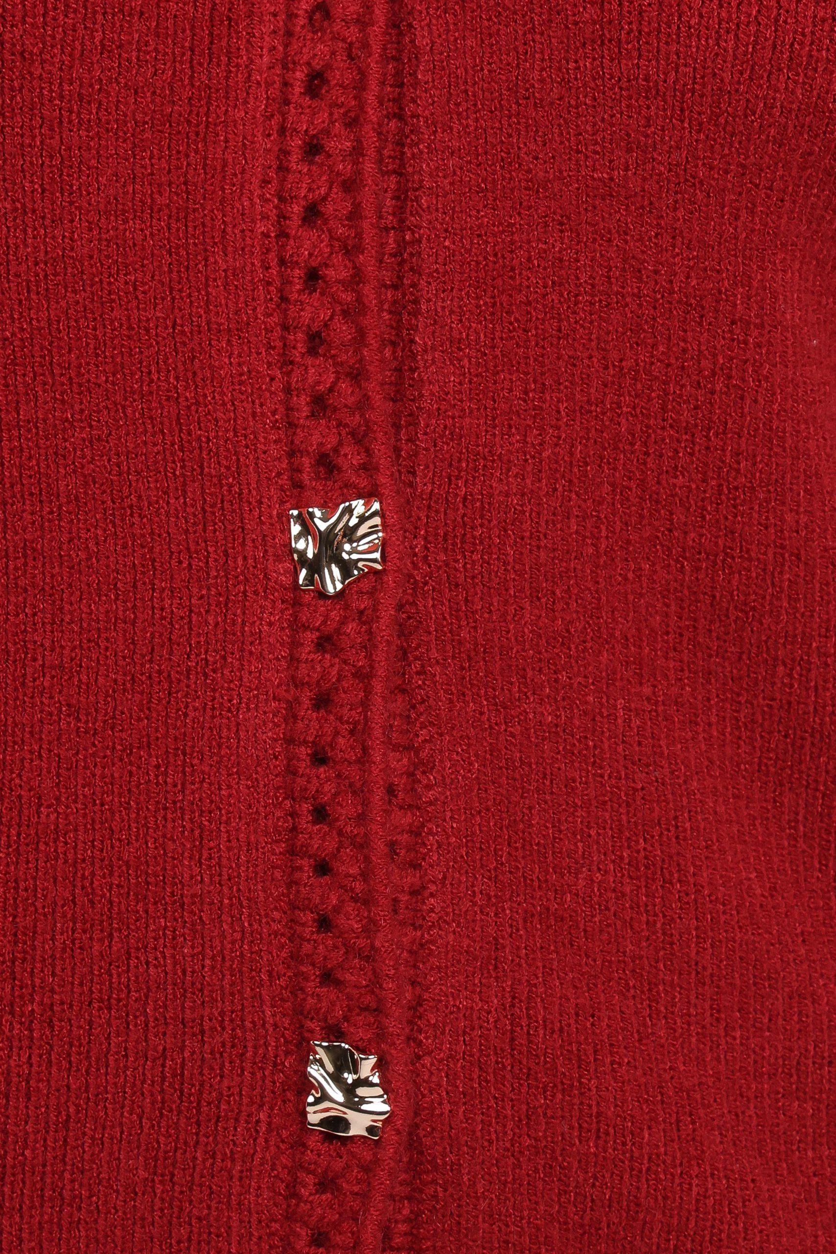 Quay Button Front Cardigan - Red - Image 7
