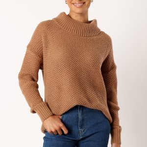 Rayne Turtleneck Knit Sweater - Beige