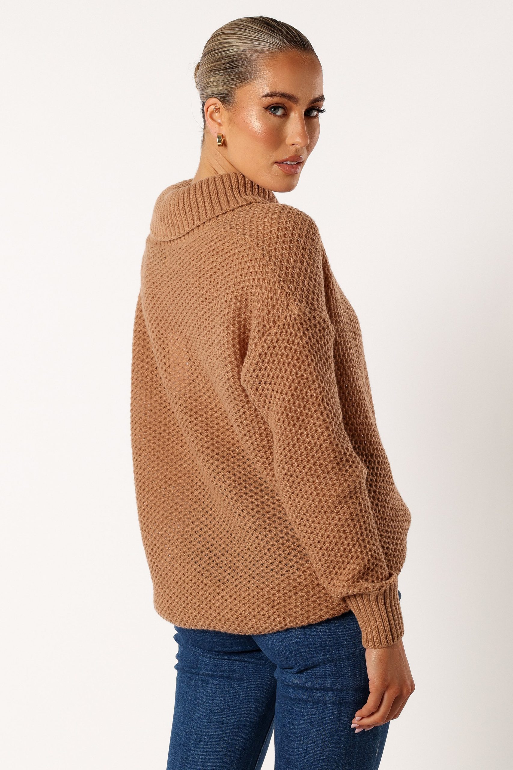 Rayne Turtleneck Knit Sweater - Beige - Image 4