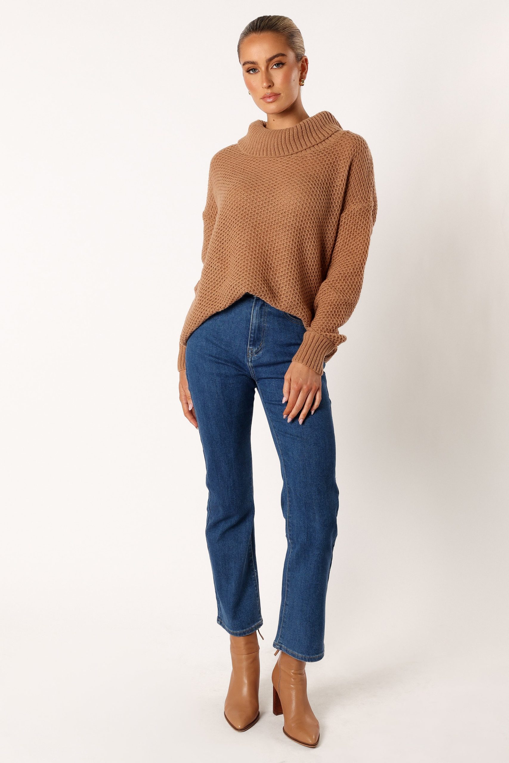 Rayne Turtleneck Knit Sweater - Beige - Image 6