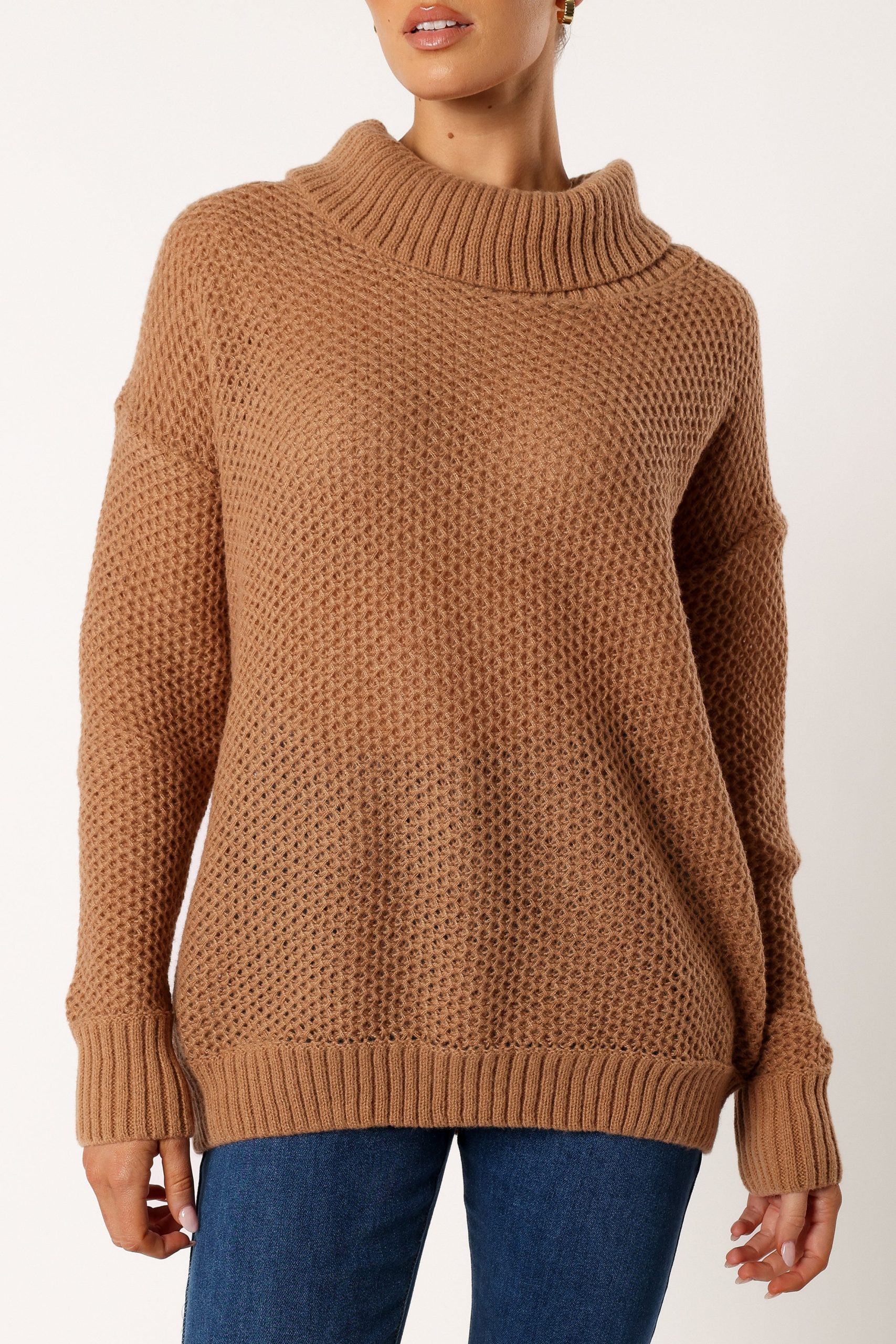 Rayne Turtleneck Knit Sweater - Beige - Image 7