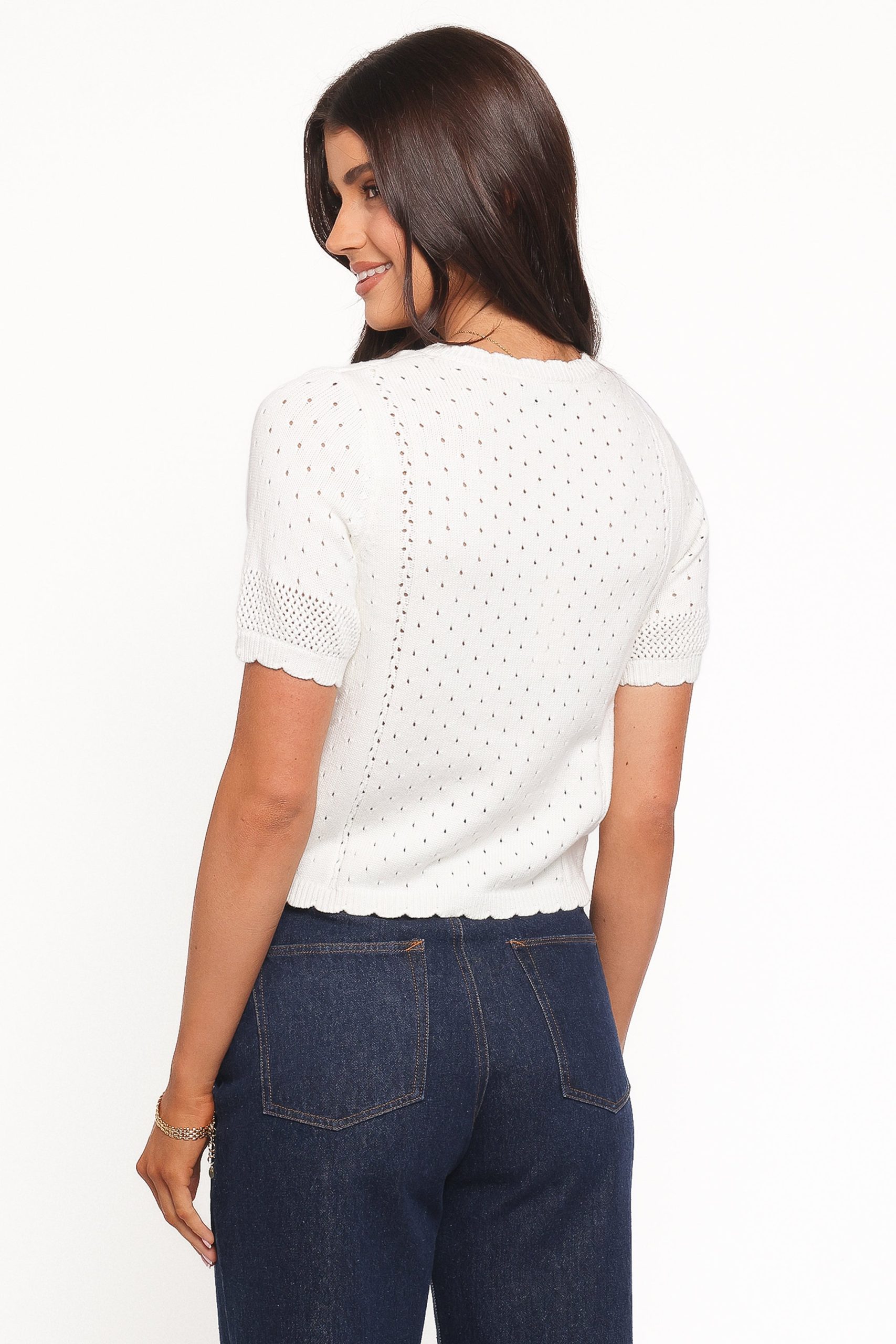Rossi Floral Button Up Cardigan - White/Pink - Image 4