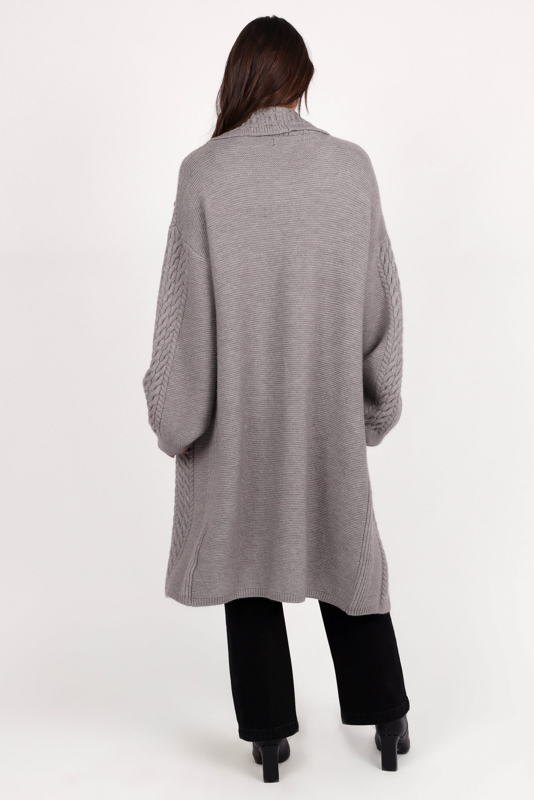 Soma Oversized Open Front Cardigan - Grey - Image 6