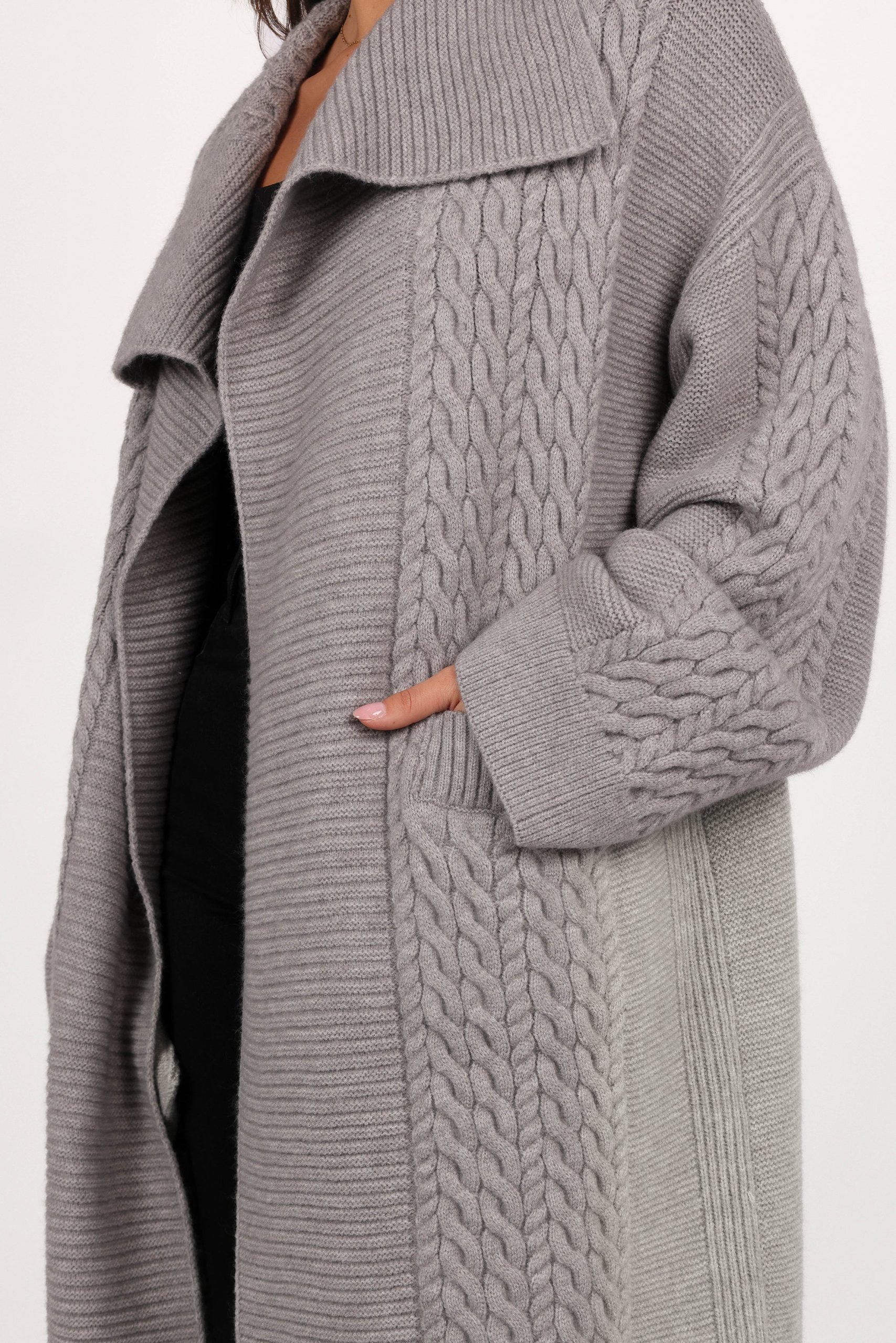 Soma Oversized Open Front Cardigan - Grey - Image 8