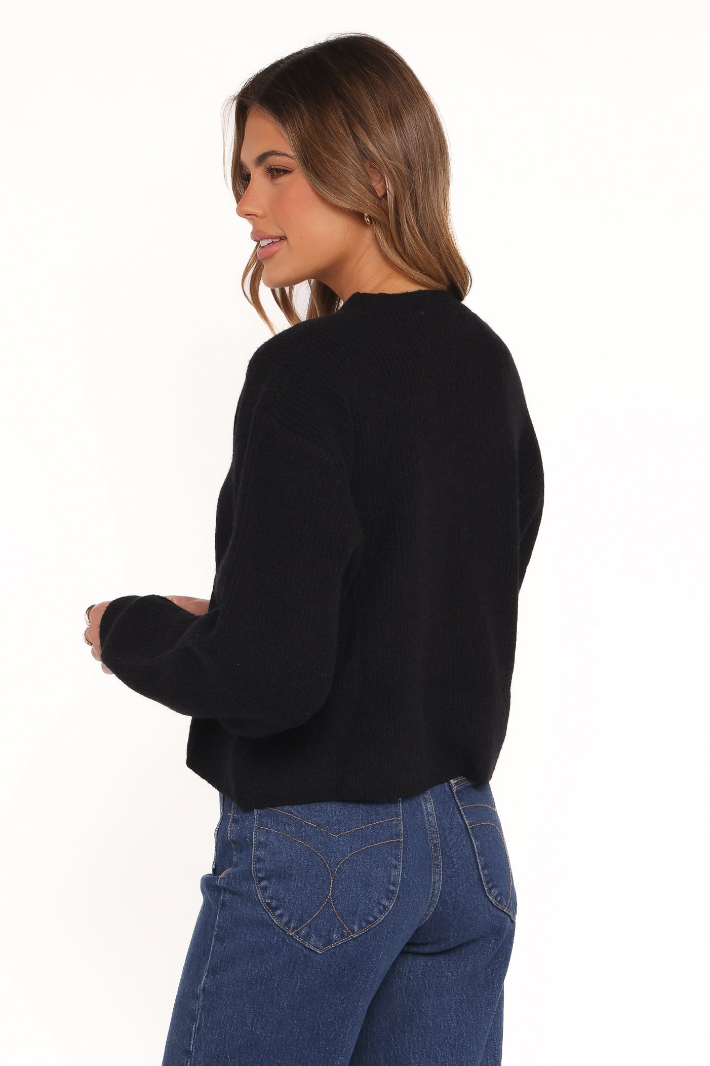 Sybil Button Front Cardigan - Black - Image 4