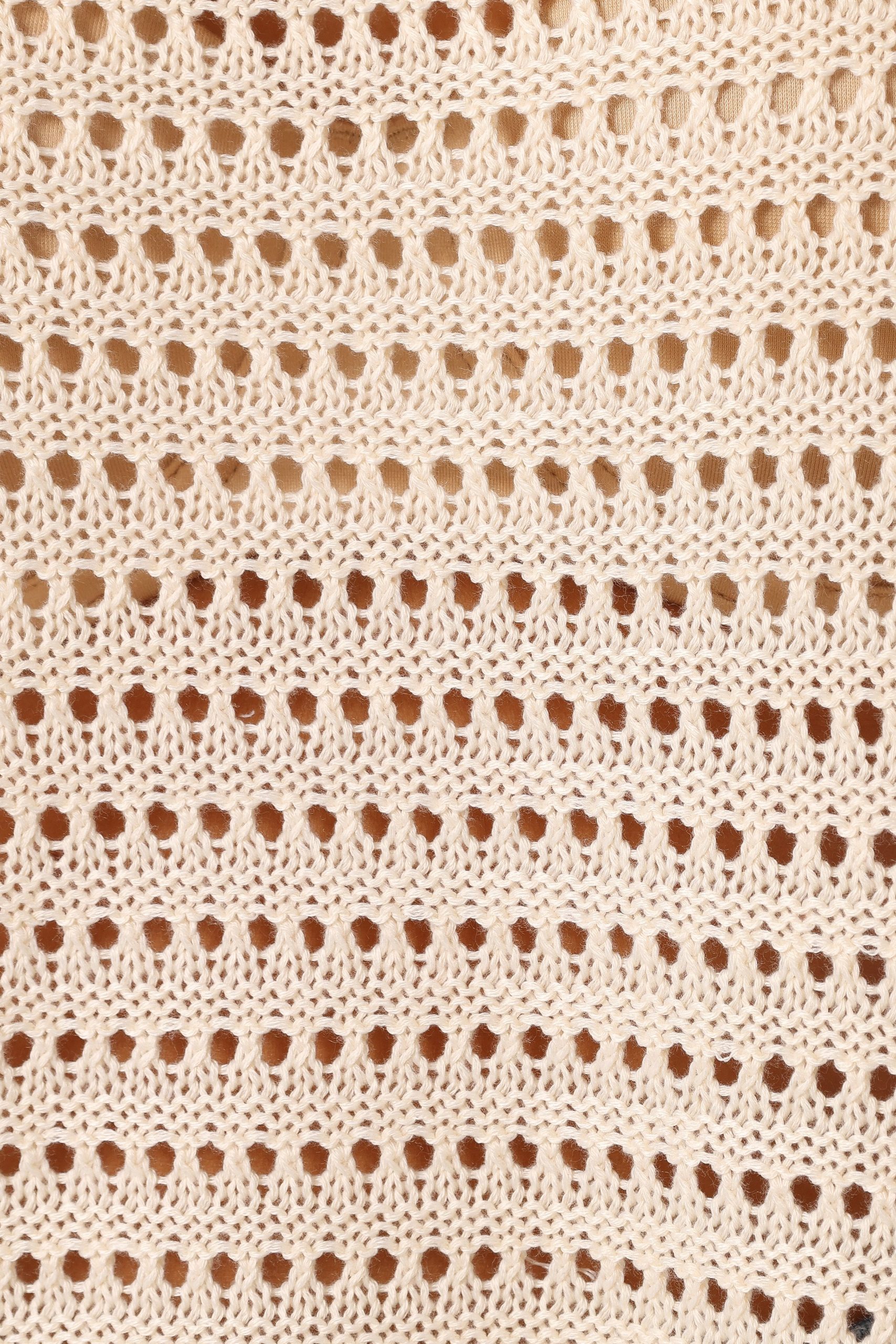 Tricia Open Weave Knit Sweater - Cream - Image 8
