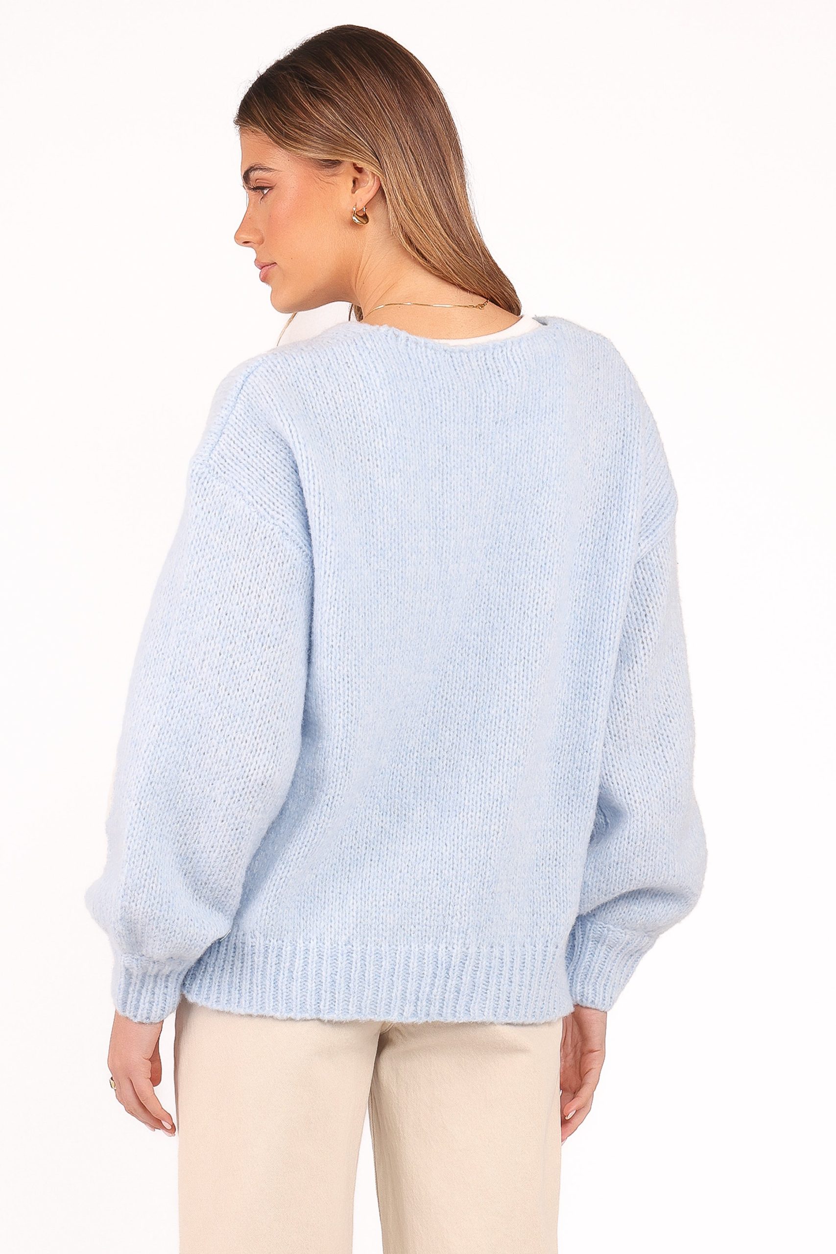 Vienna Bow Cardigan - Pale Blue - Image 5