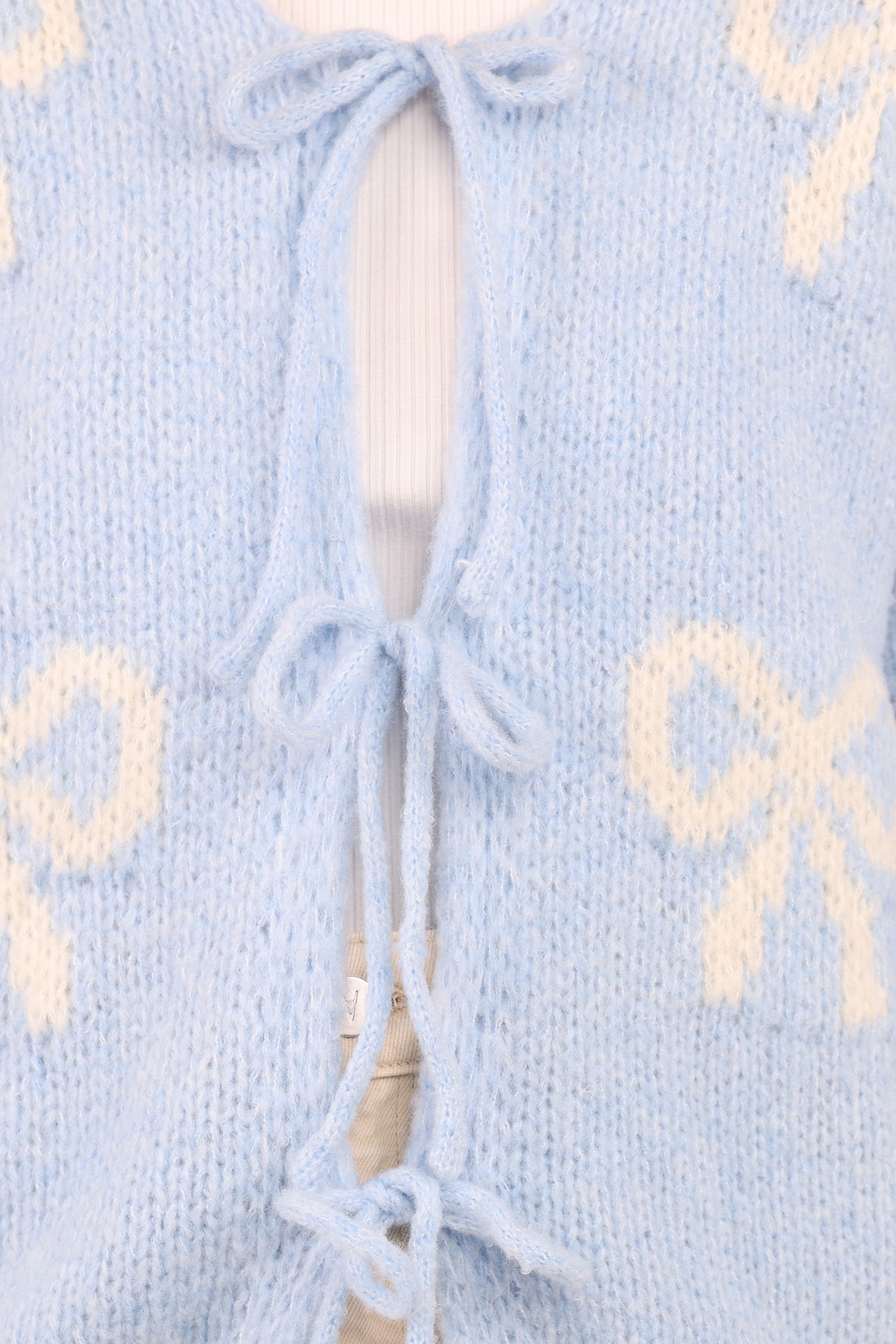 Vienna Bow Cardigan - Pale Blue - Image 7