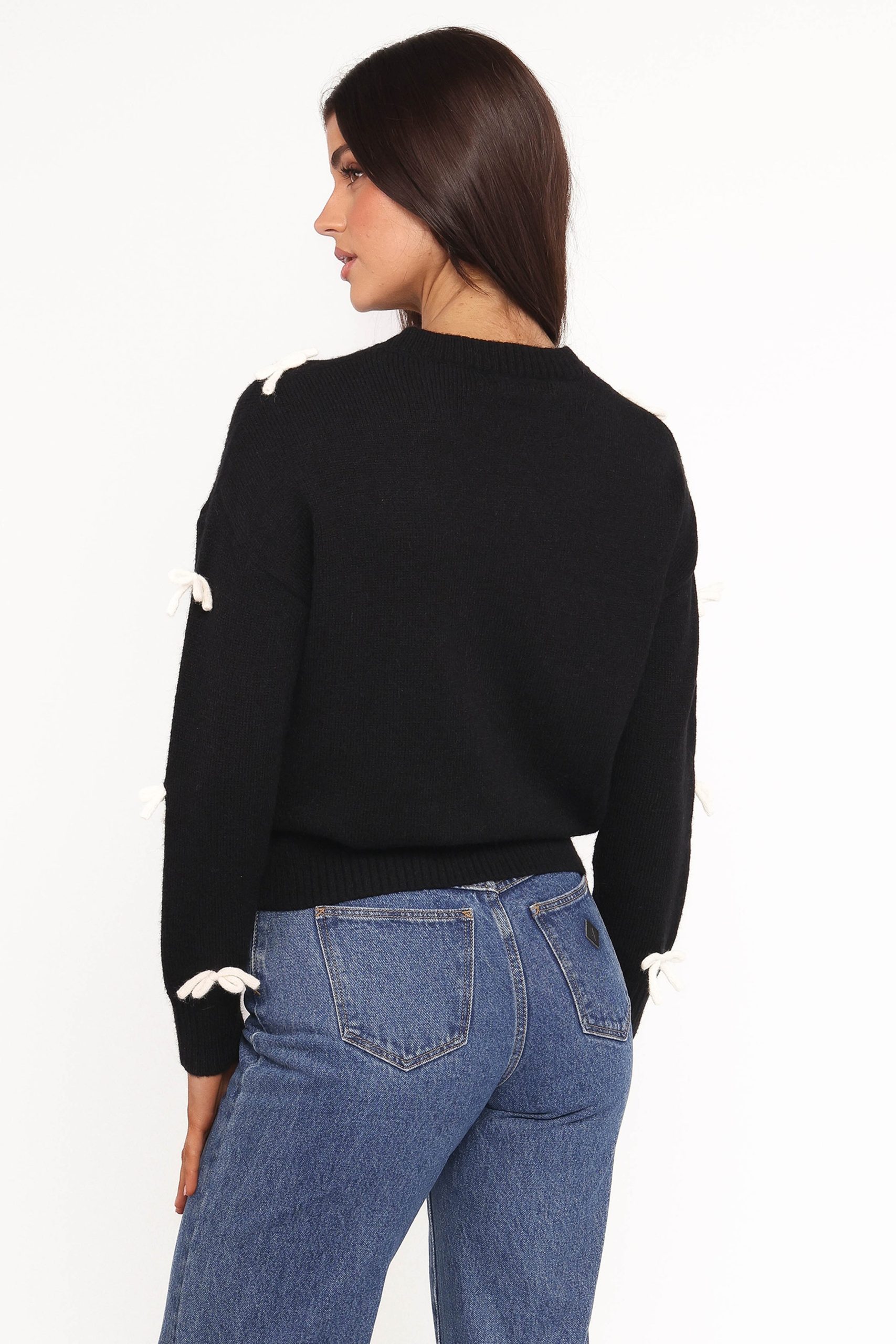 Voss Bow Knit Sweater - Black - Image 4