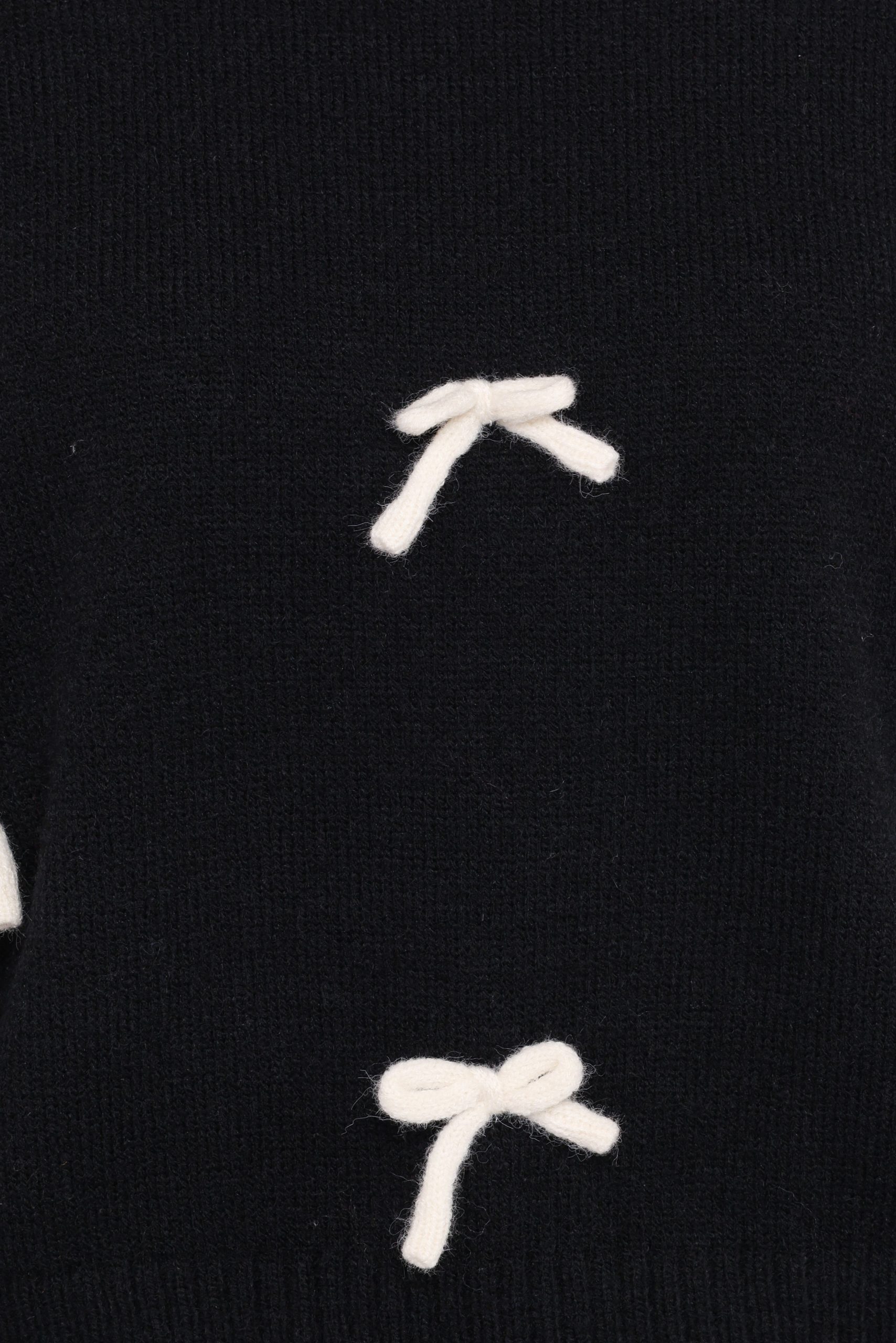 Voss Bow Knit Sweater - Black - Image 6