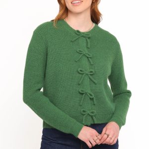 Wilde Bow Front Cardigan - Green