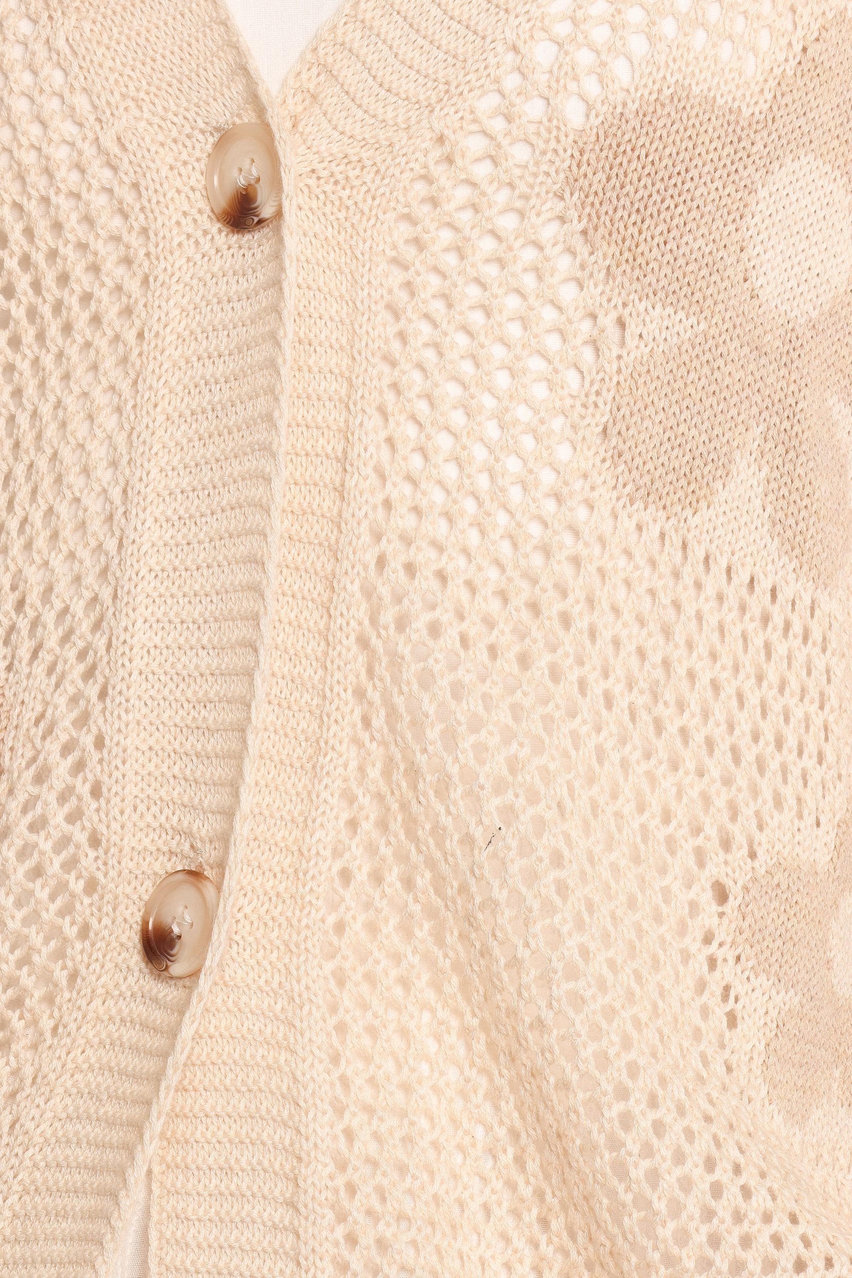 Winslow Open Knit Flower Cardigan - Tan - Image 8